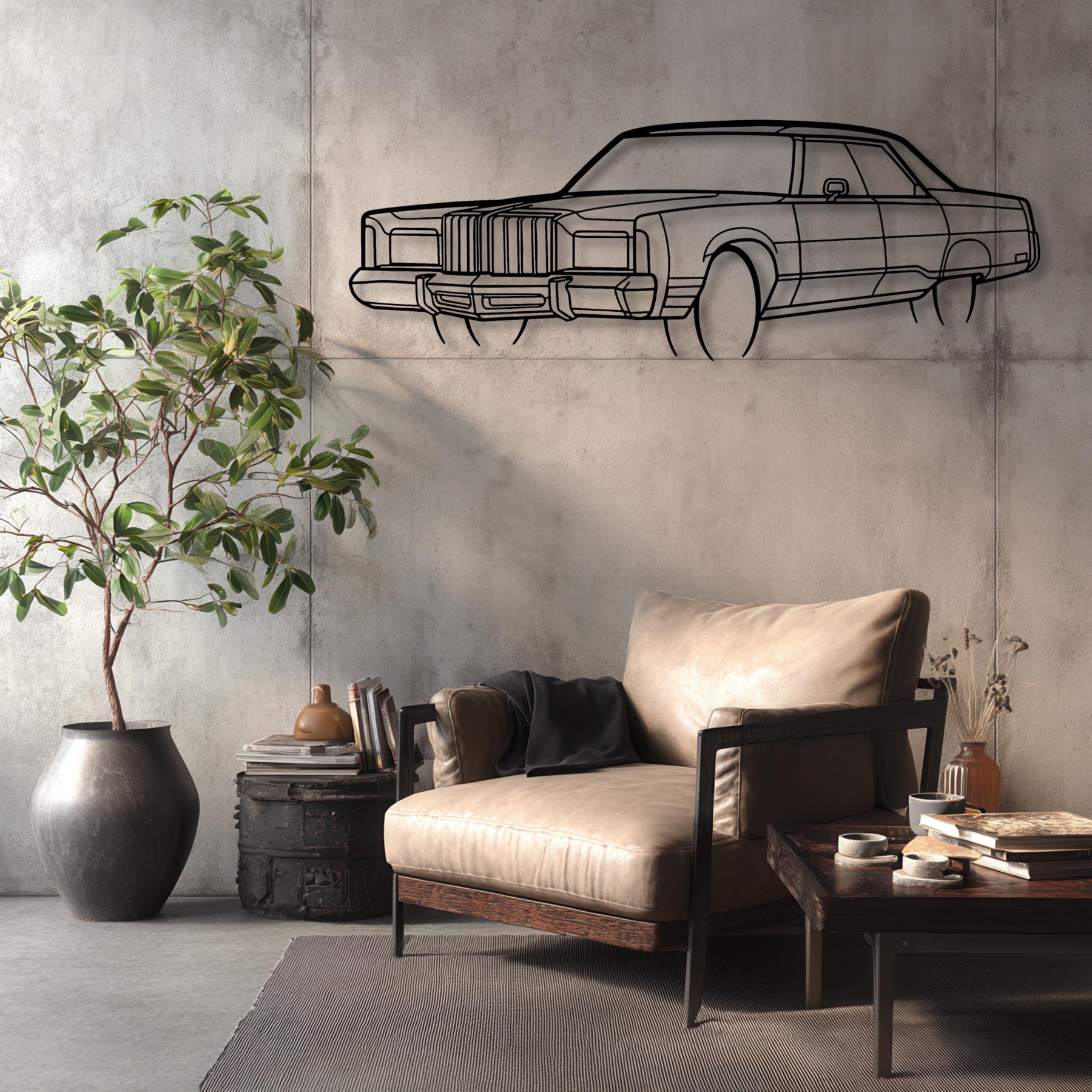 New Yorker 1978 Angle Silhouette Metal Wall Art