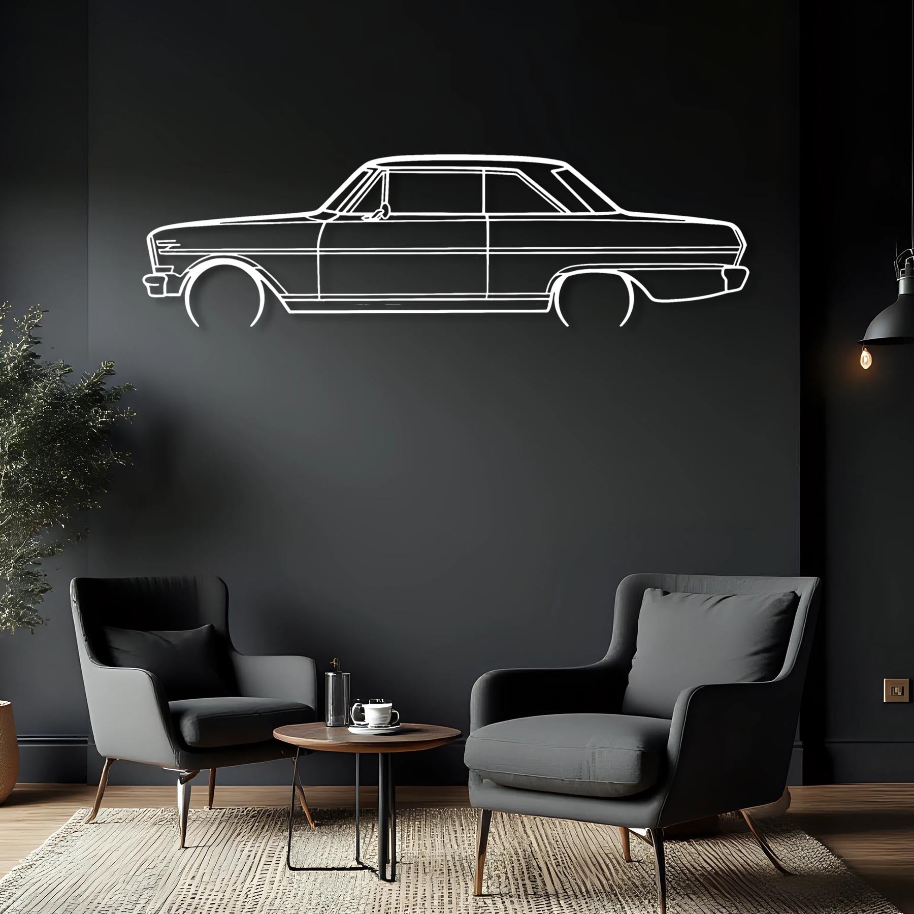 Nova 1964 Detailed Silhouette Metal Wall Art