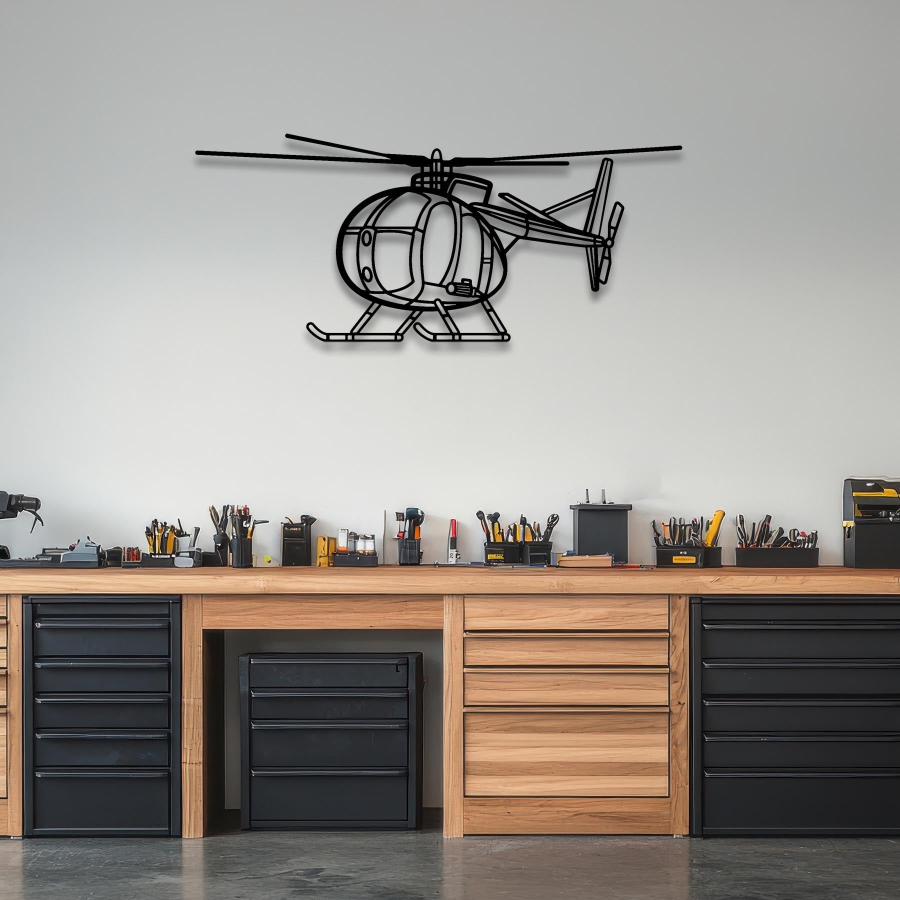 OH-6 Cayuse Angle Metal Aircraft Wall Art - NCP0589