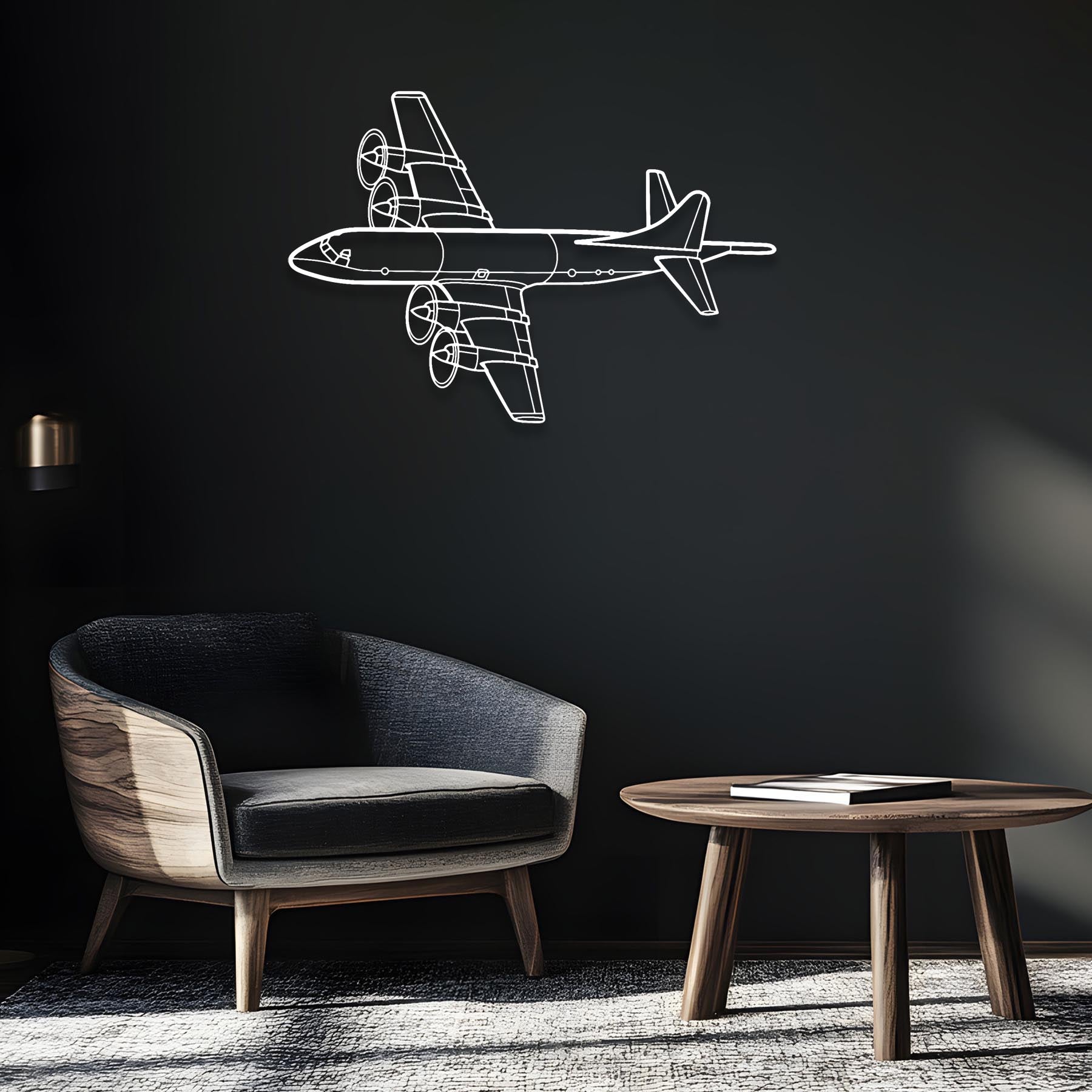 P-3C Orion Angle Metal Aircraft Wall Art - NCP0109