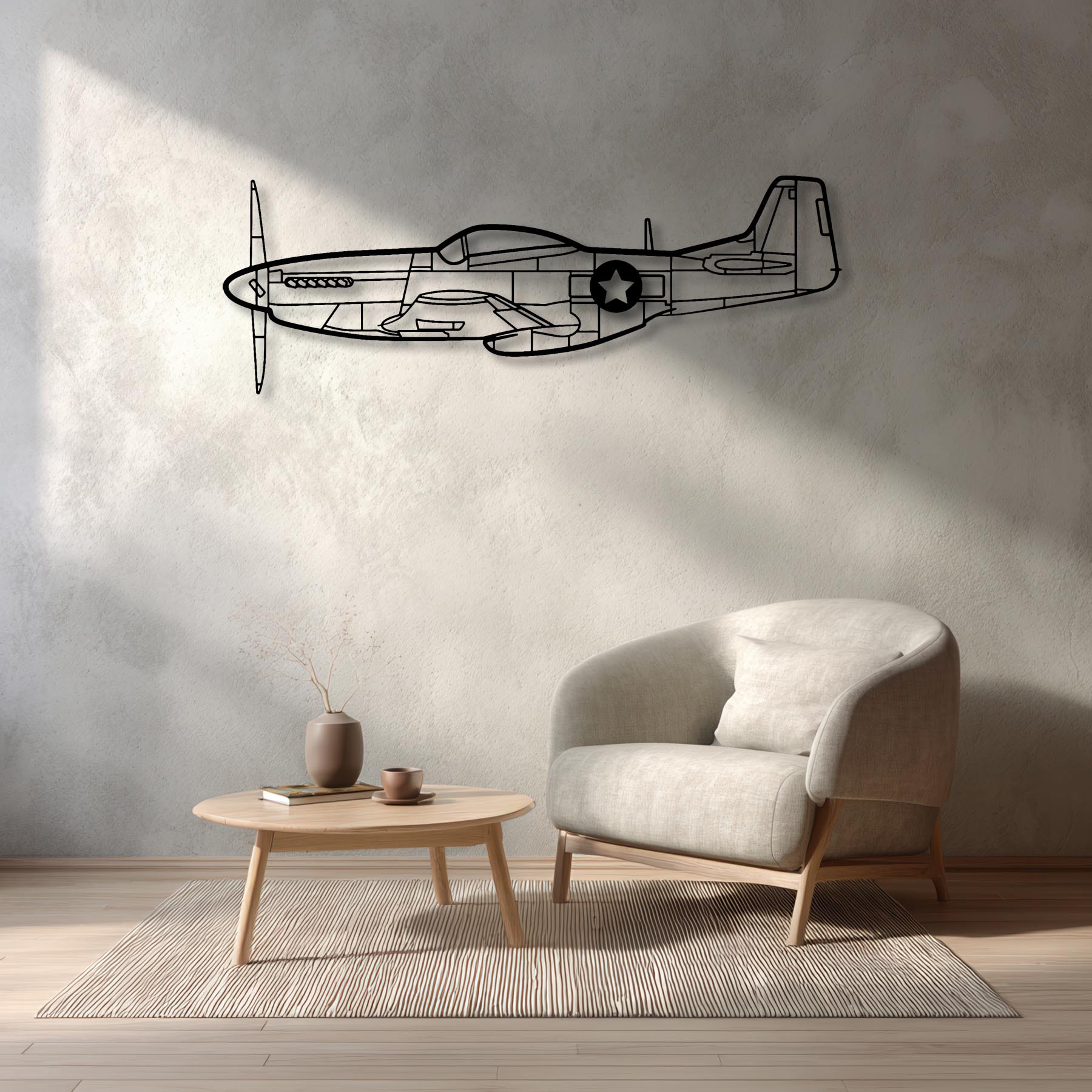 P-51 Mustang Metal Aircraft Wall Art - NCP0111
