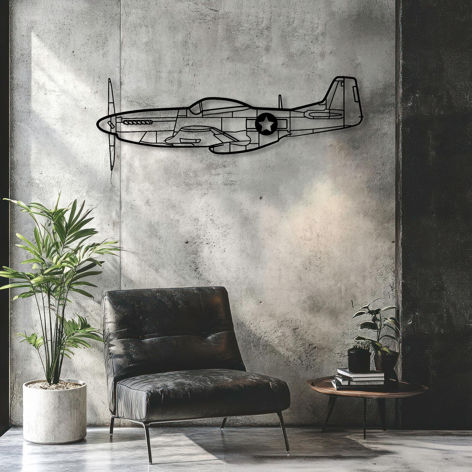 P-51 Mustang Metal Aircraft Wall Art - NCP0111