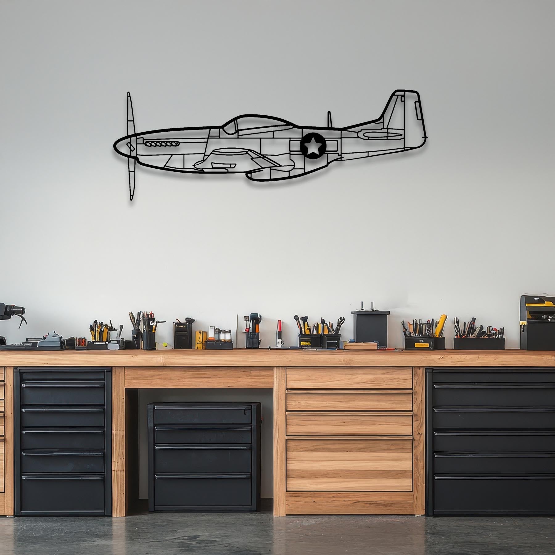 P-51 Mustang Metal Aircraft Wall Art - NCP0111