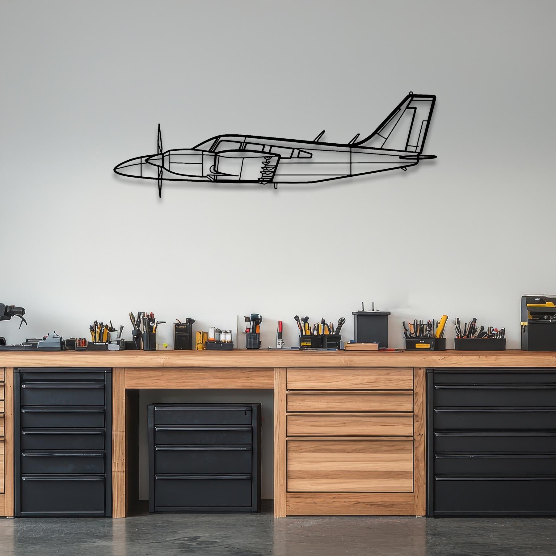 PA-34-200T Seneca II Metal Aircraft Wall Art - NCP0188