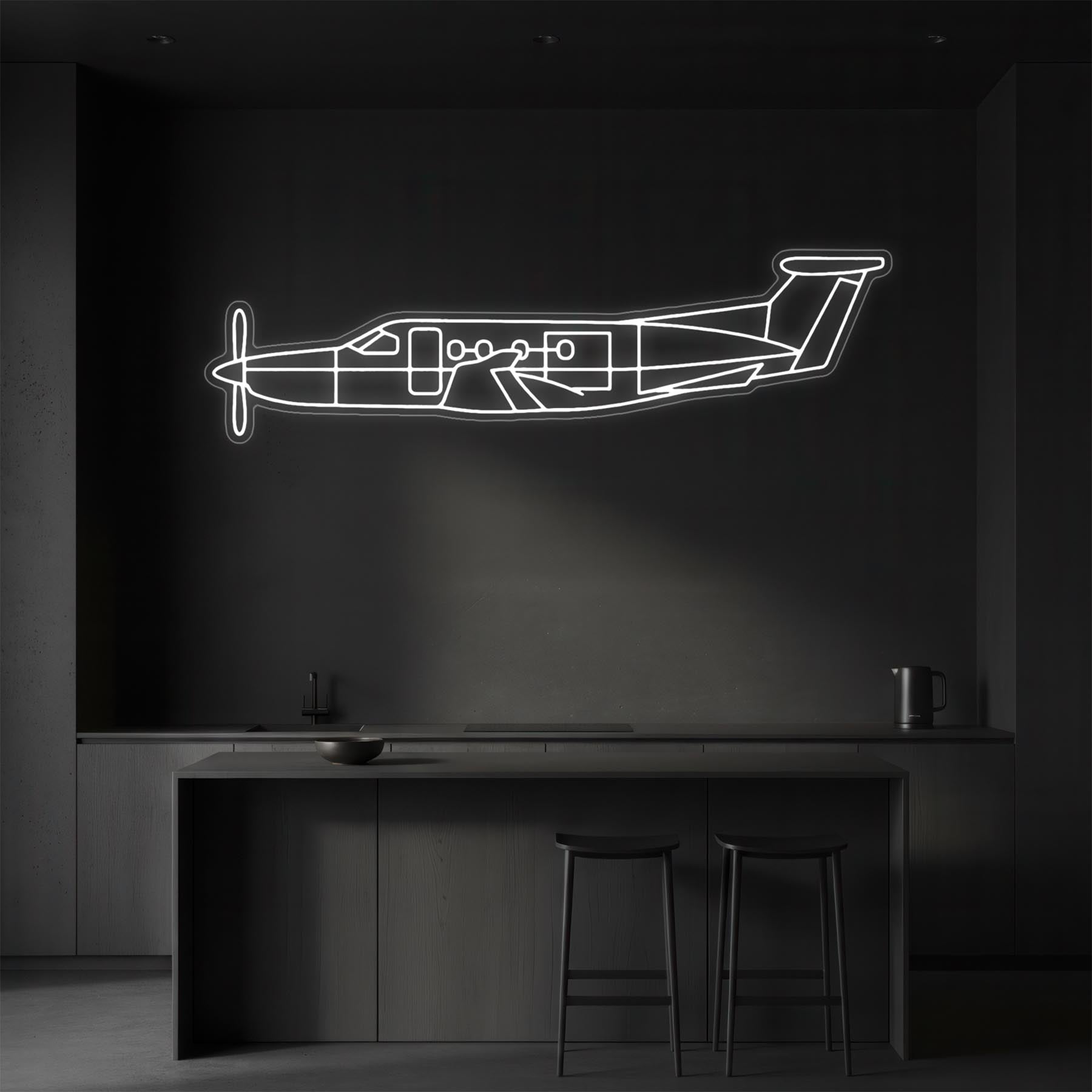 PC 12 Neon Silhouette