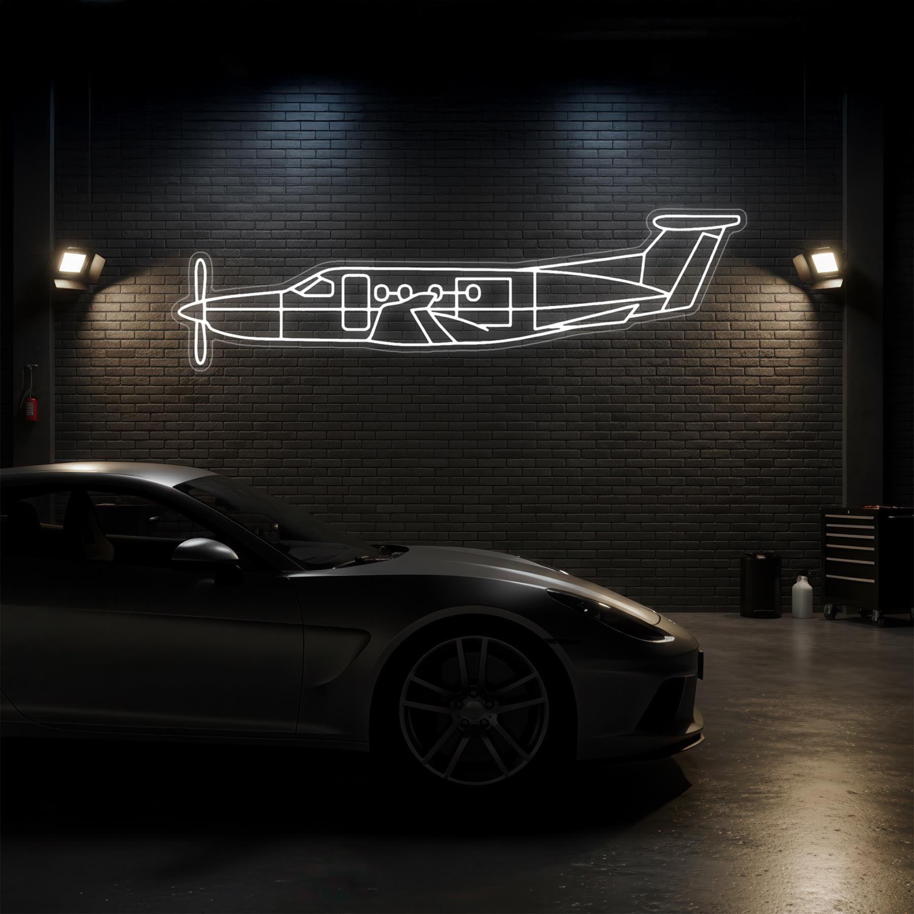 PC 12 Neon Silhouette