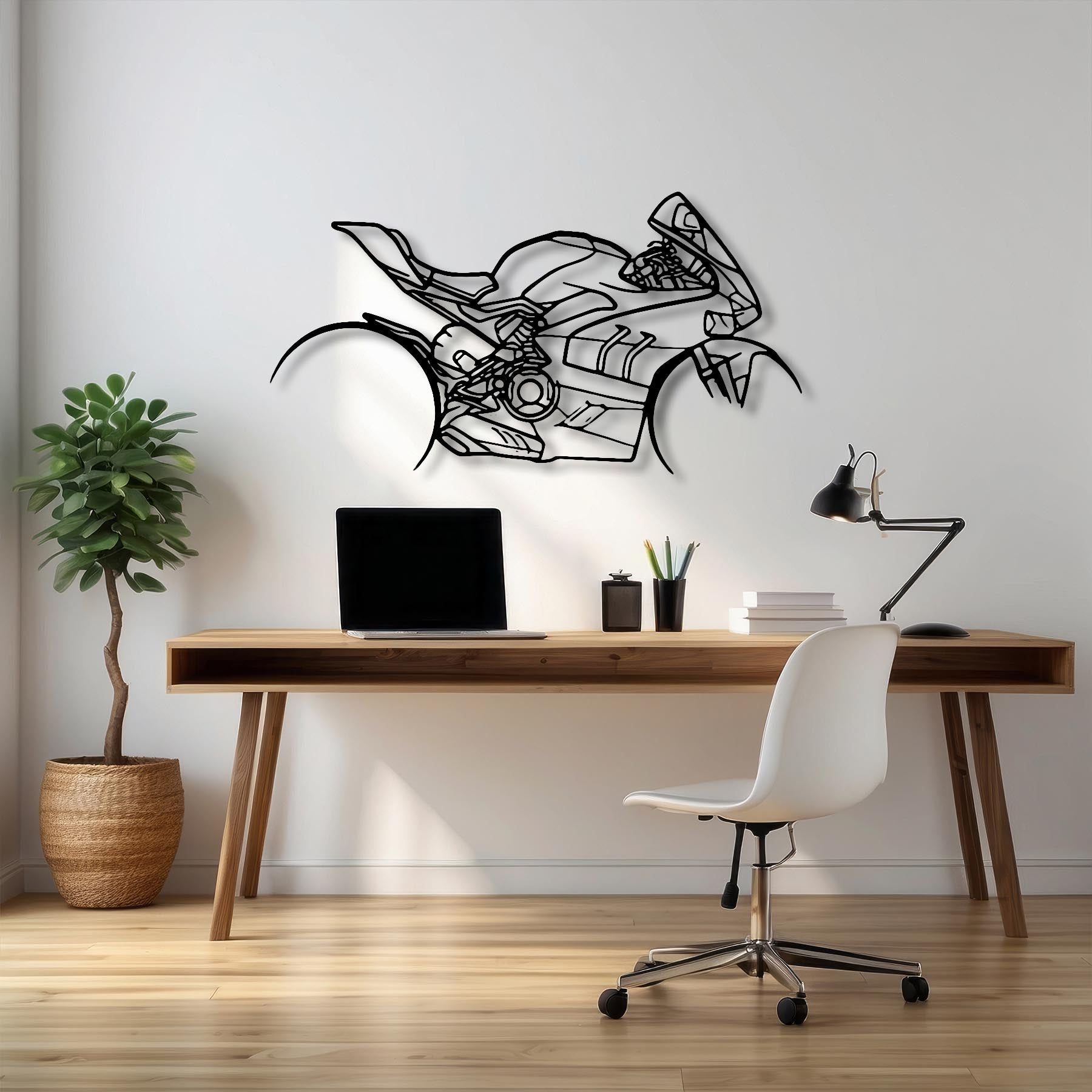 Panigale V4 Silhouette Metal Wall Art