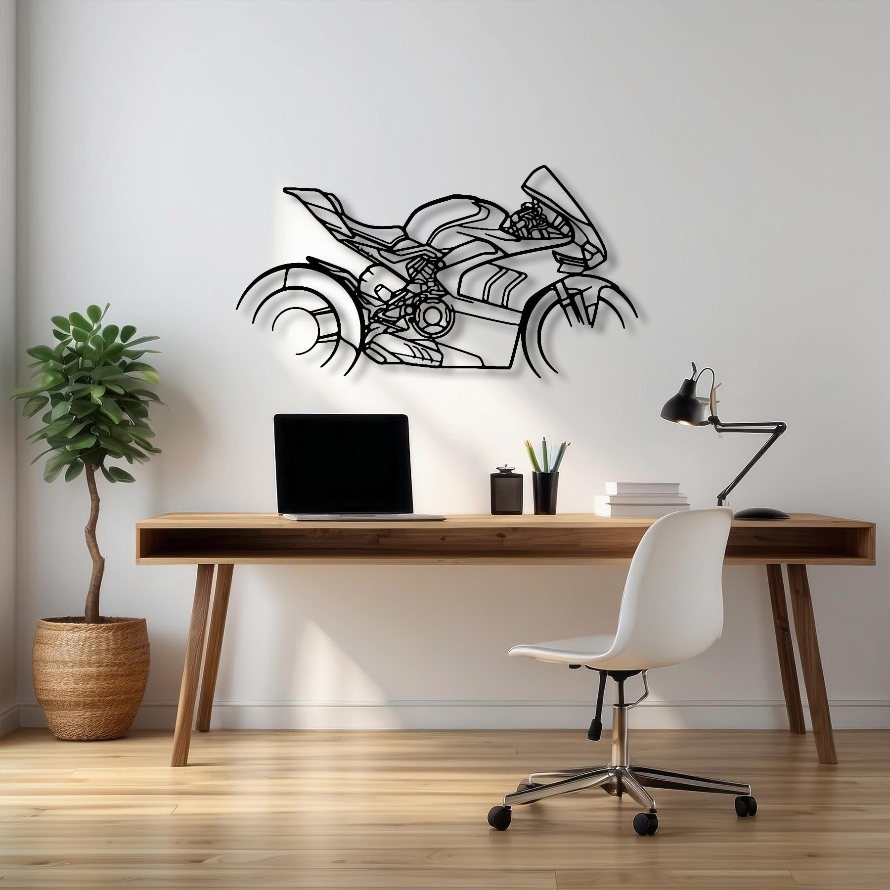 Panigale v4r Silhouette Metal Wall Art