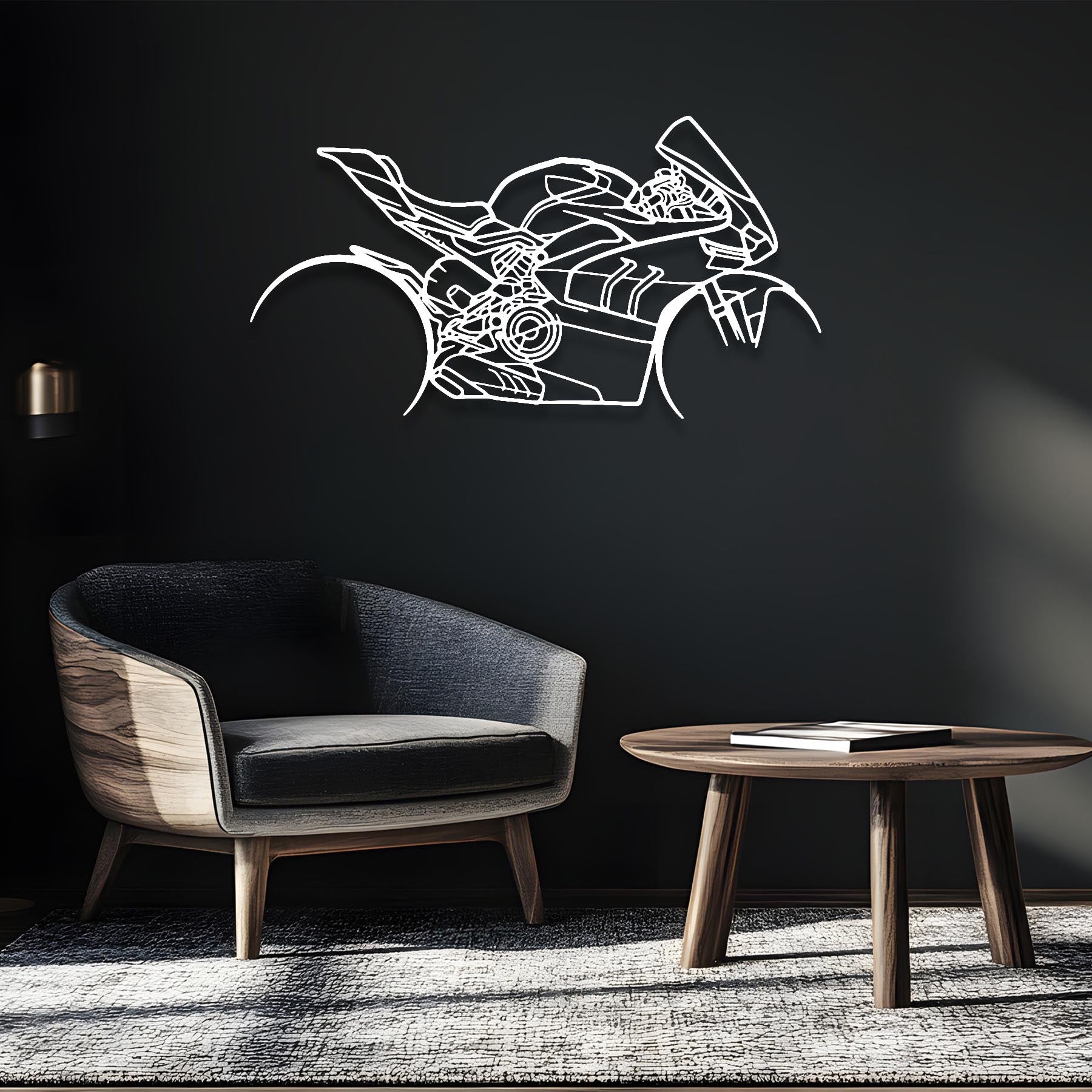 Panigale v4sp Silhouette Metal Wall Art
