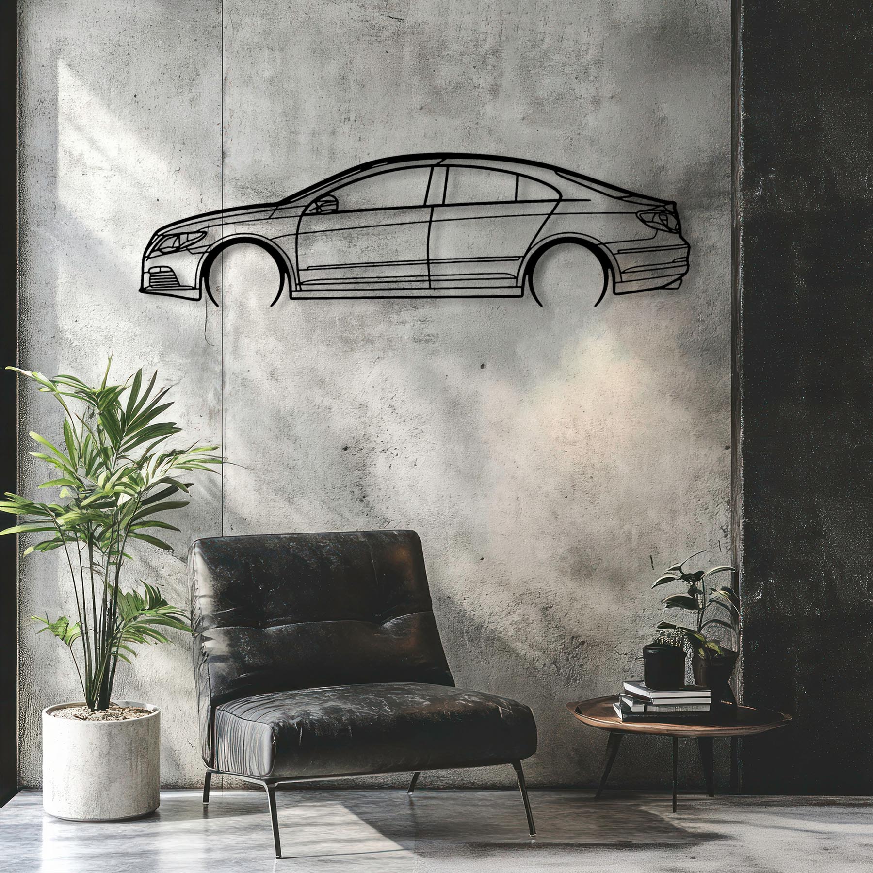 Passat CC 2012 Detailed Silhouette Metal Wall Art