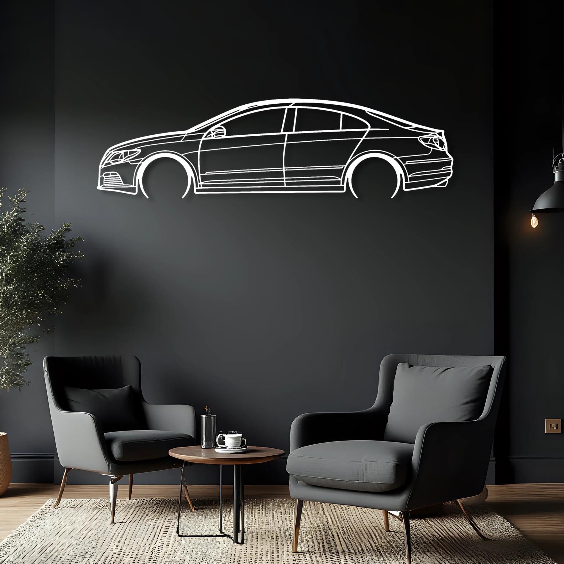 Passat CC 2012 Detailed Silhouette Metal Wall Art