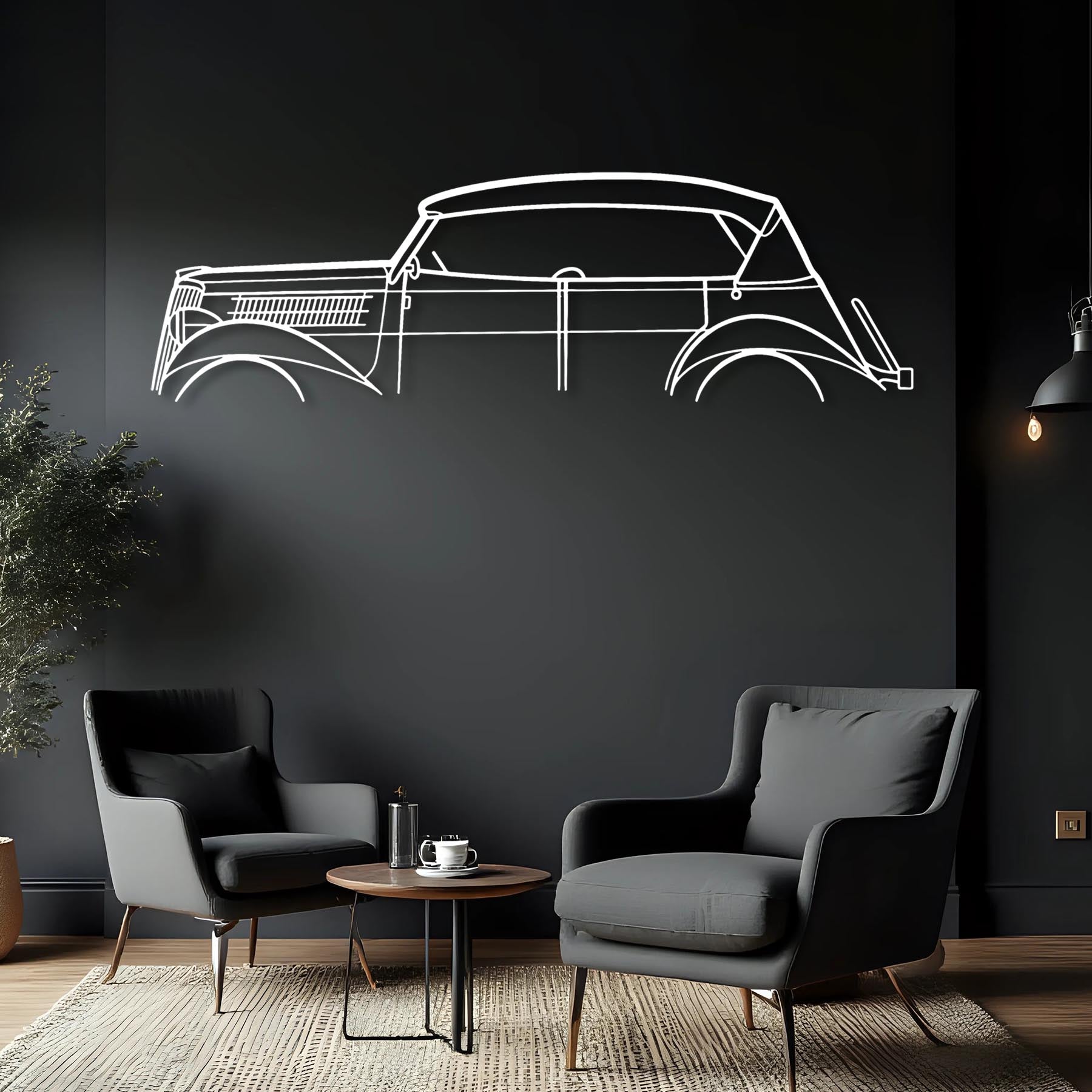 Phaeton 1930 Classic Silhouette Metal Wall Art