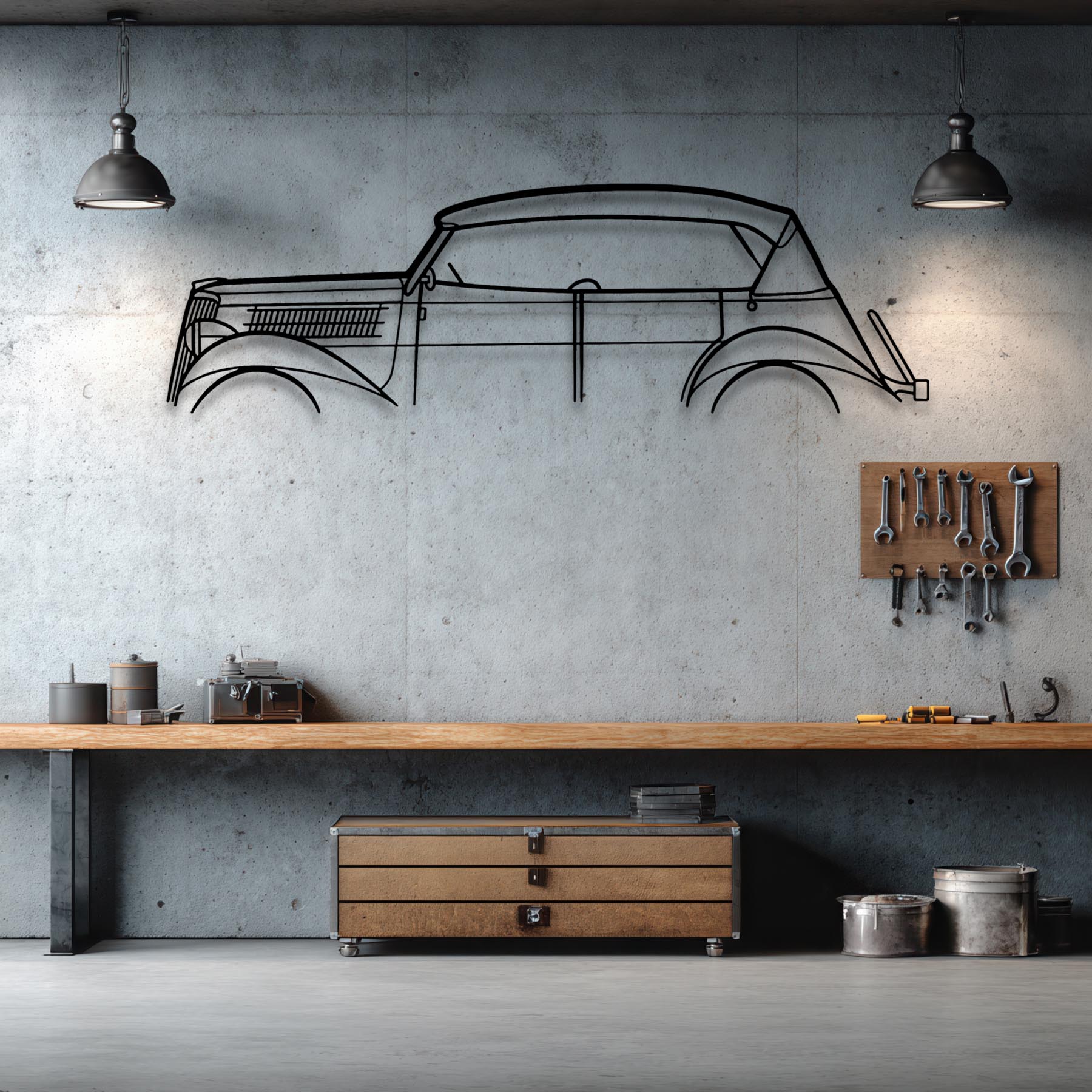 Phaeton 1930 Classic Silhouette Metal Wall Art