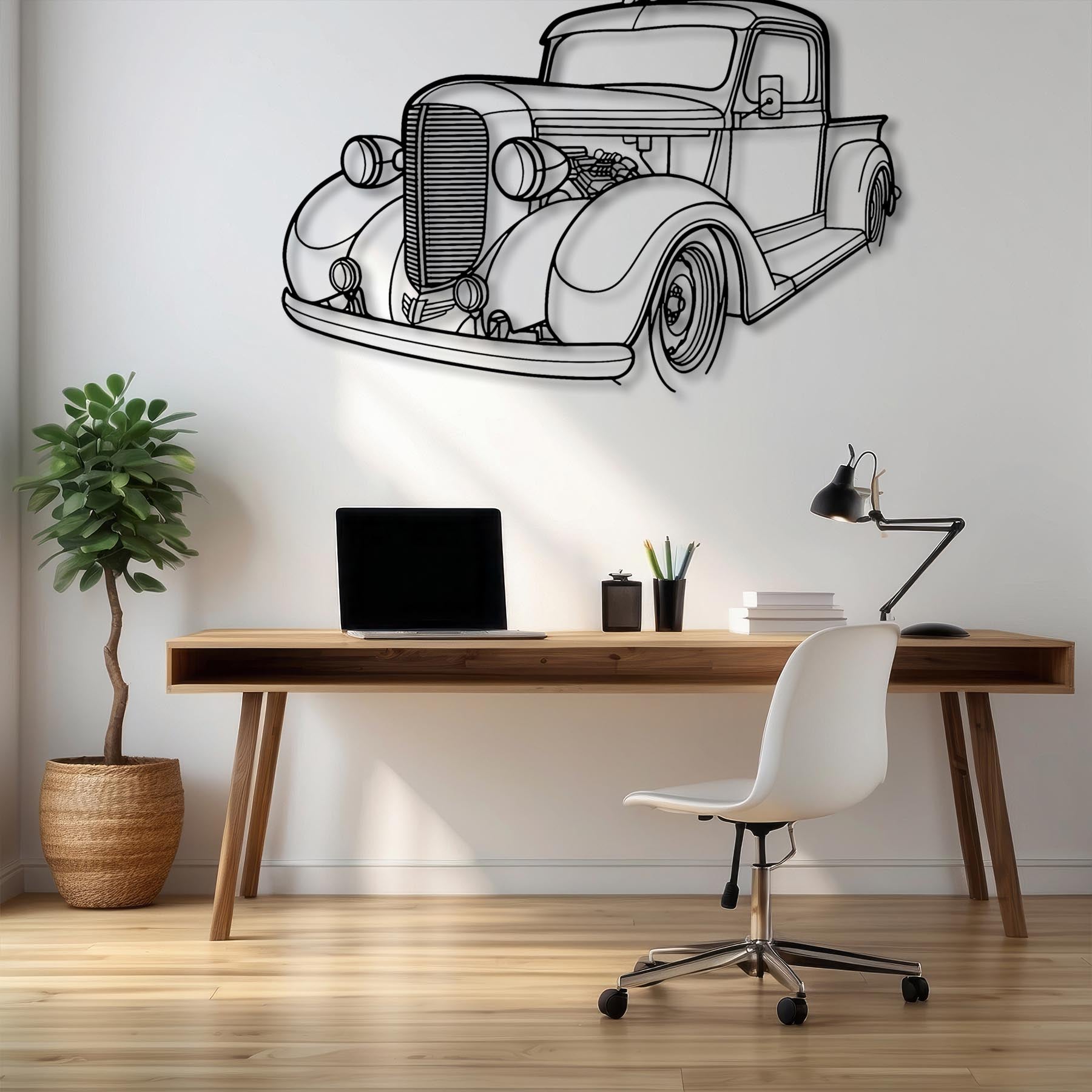 Pickup 1938 Angle Silhouette Metal Wall Art
