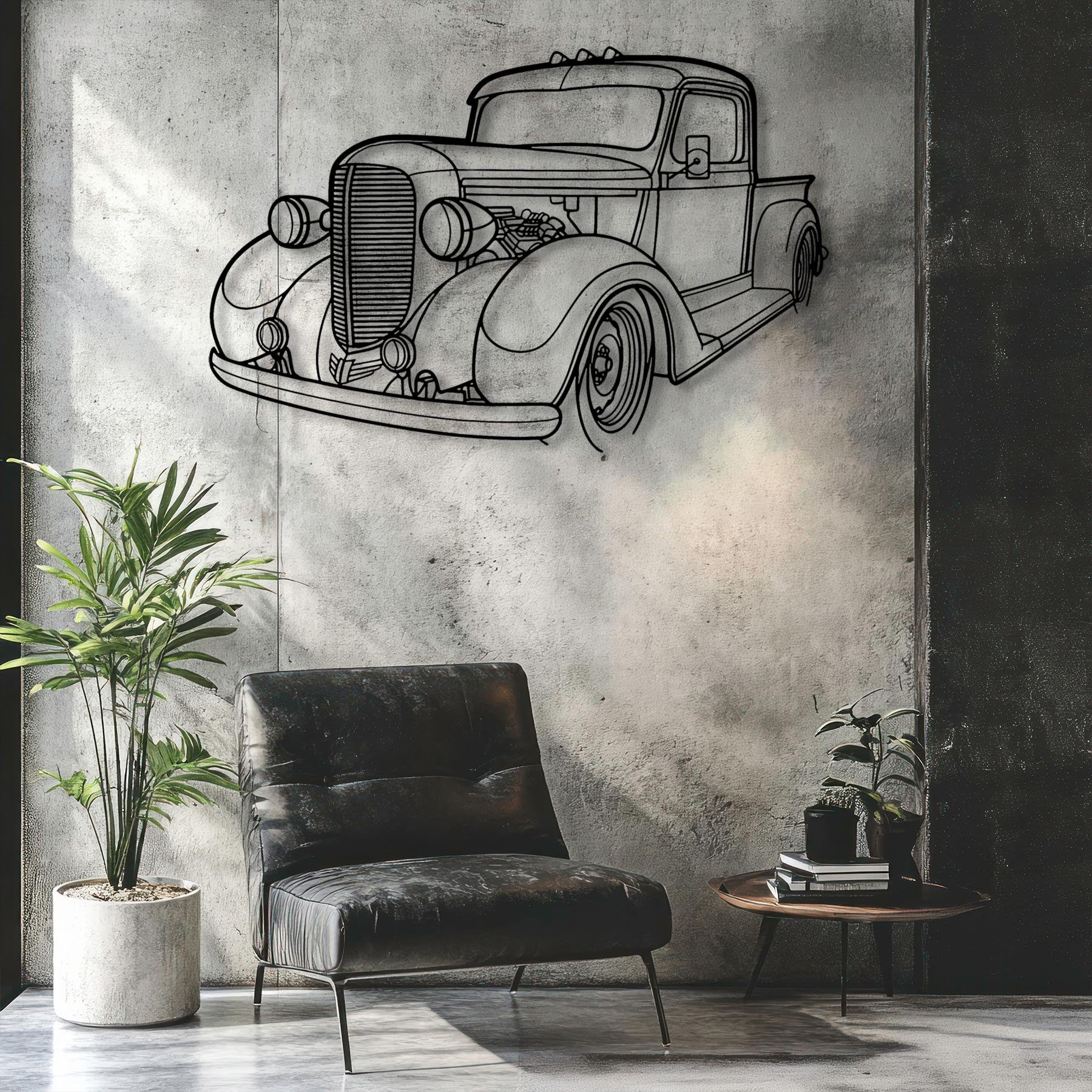 Pickup 1938 Angle Silhouette Metal Wall Art
