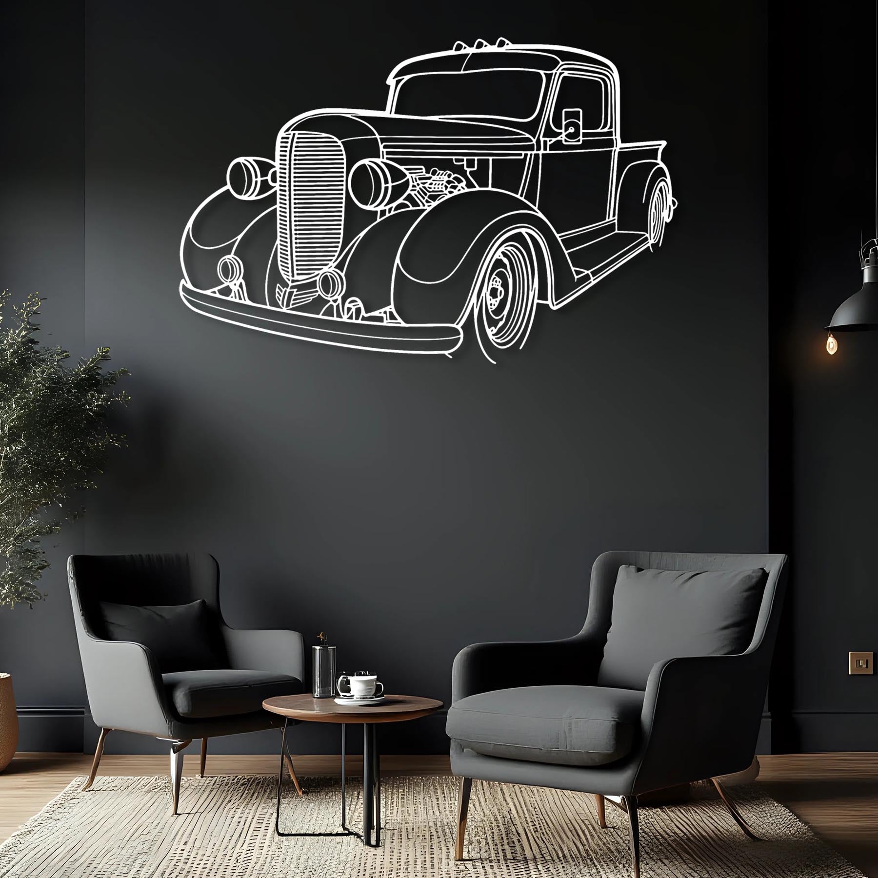 Pickup 1938 Angle Silhouette Metal Wall Art