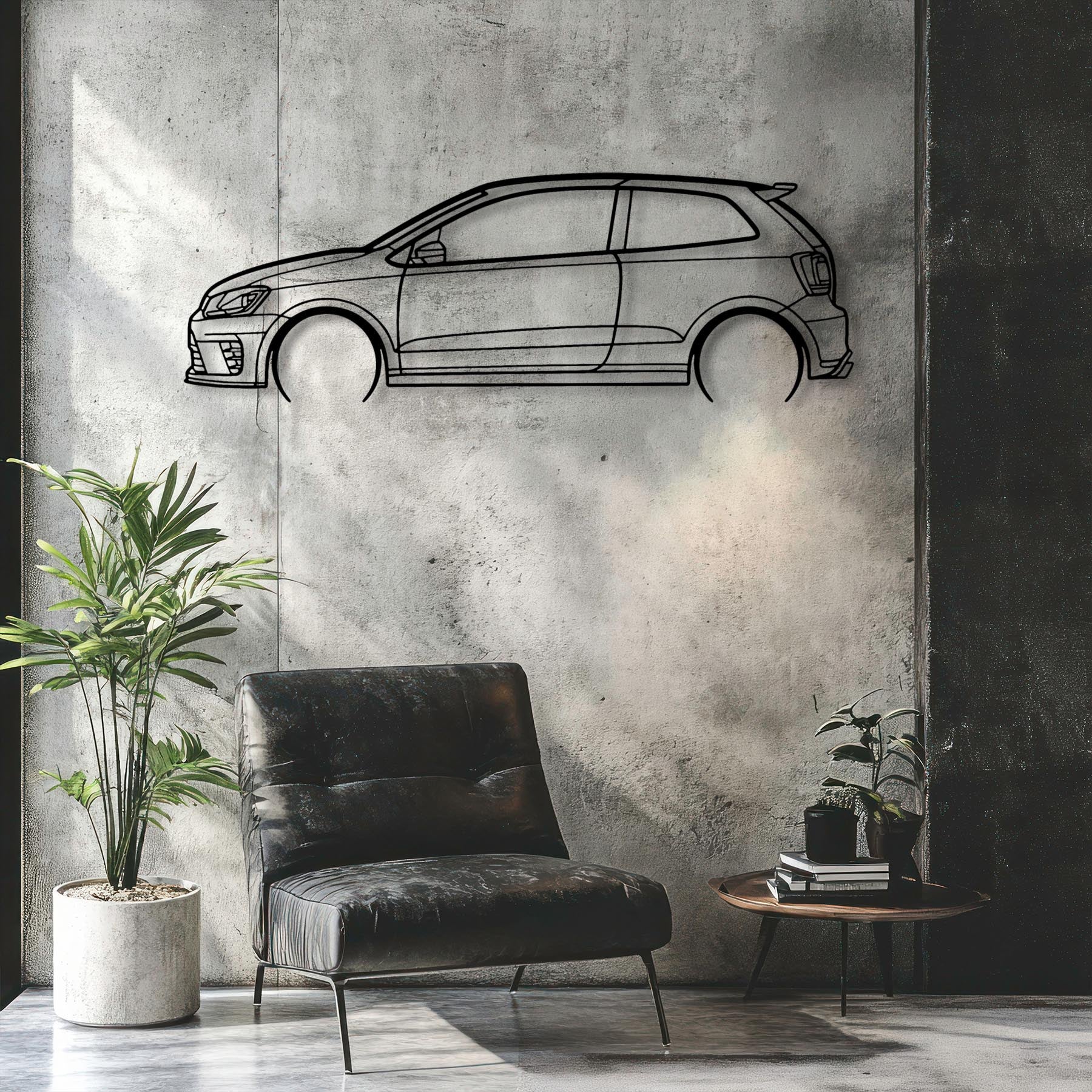 Polo R WRC Detailed Silhouette Metal Wall Art