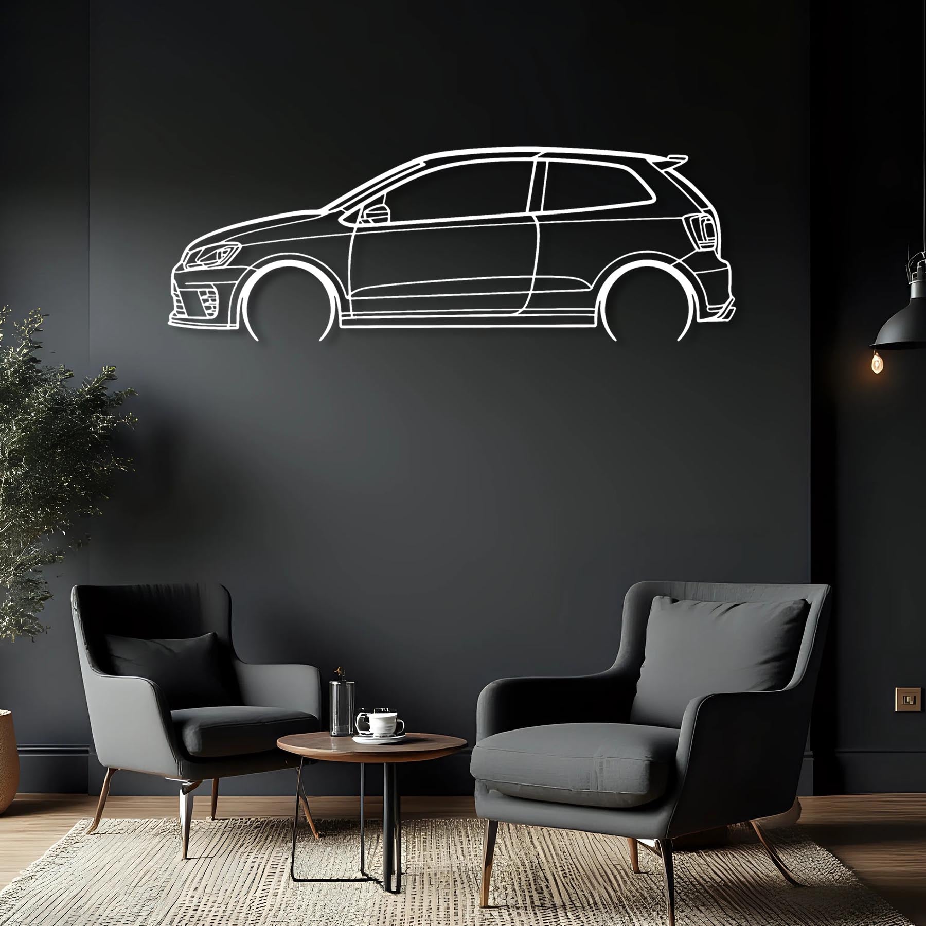 Polo R WRC Detailed Silhouette Metal Wall Art