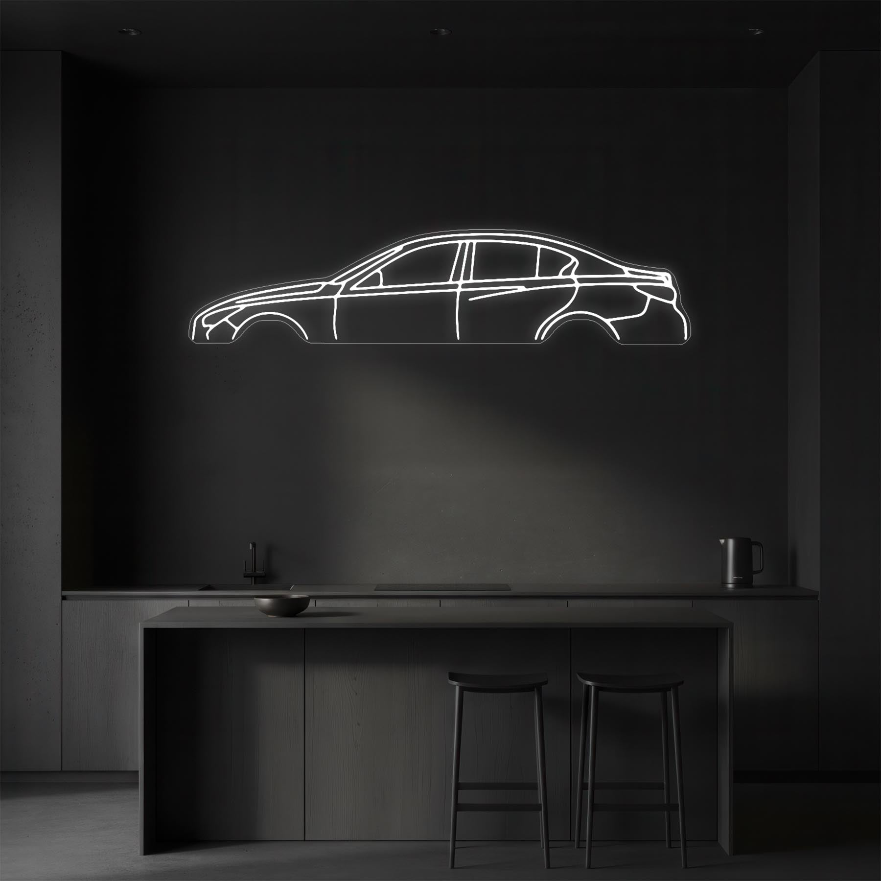 Q50s Red Sport Neon Silhouette