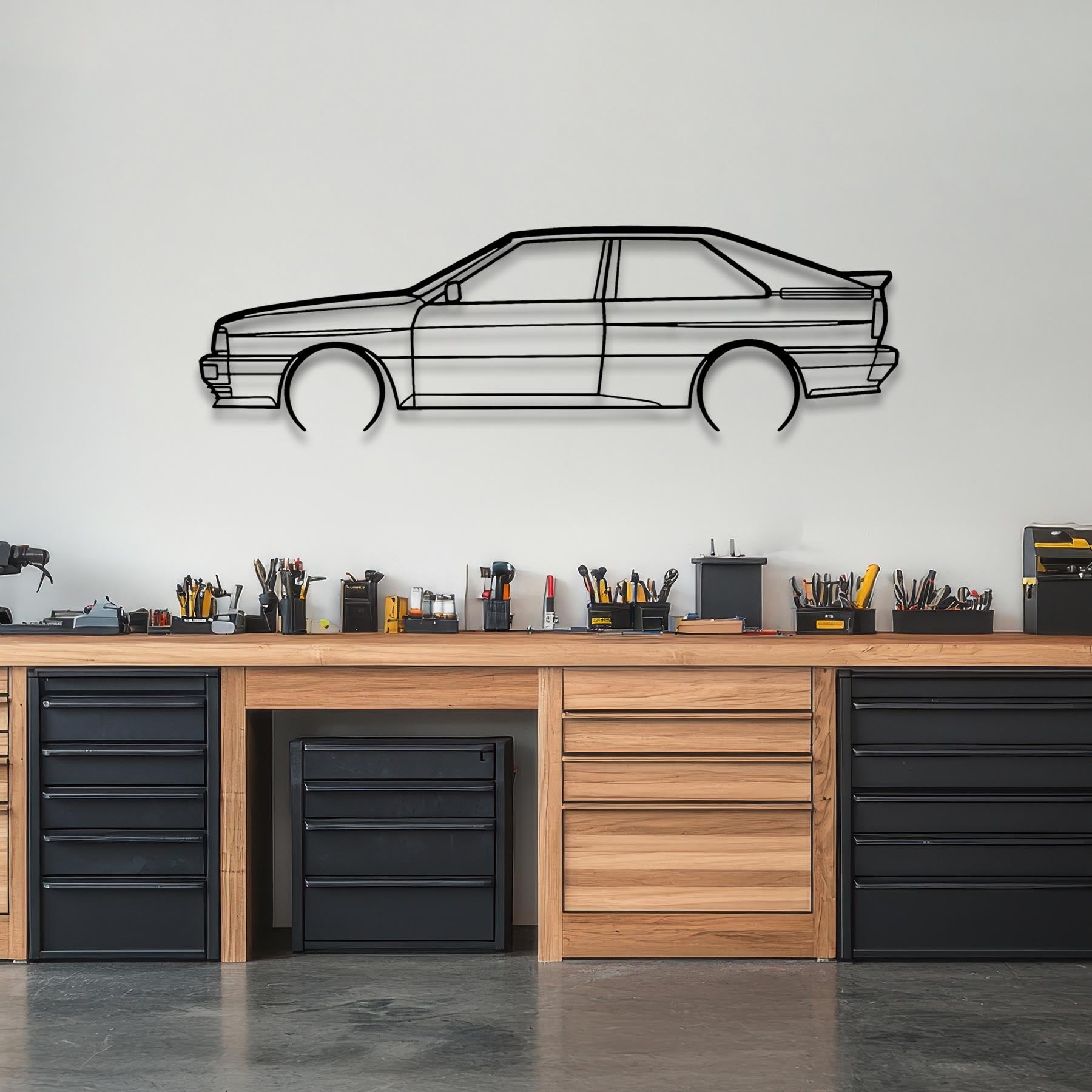 Quattro Turbo Detailed Silhouette Metal Wall Art