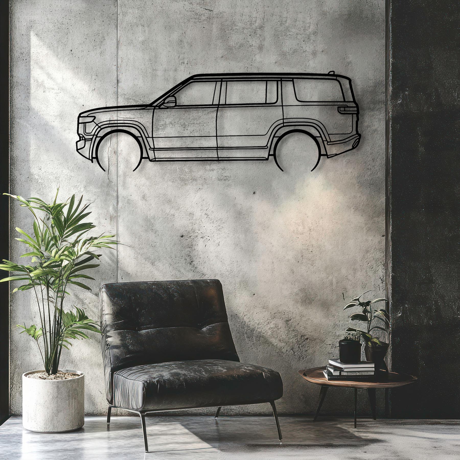 R1S Detailed Silhouette Metal Wall Art