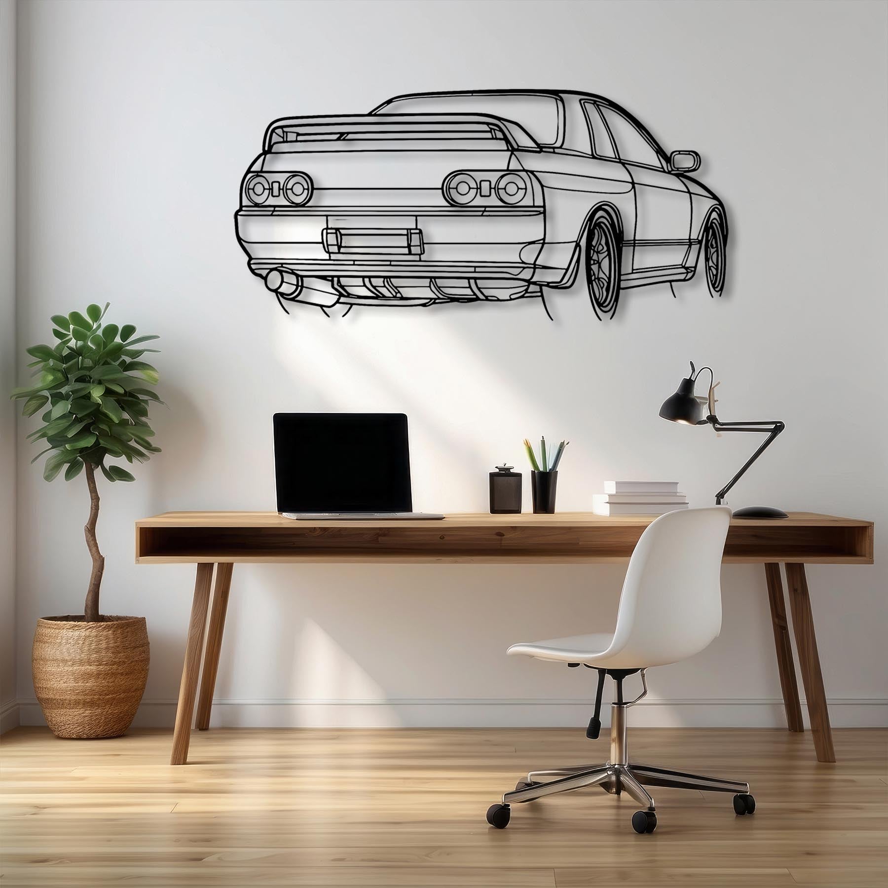 R32 GTR Nismo Angle Silhouette Metal Wall Art