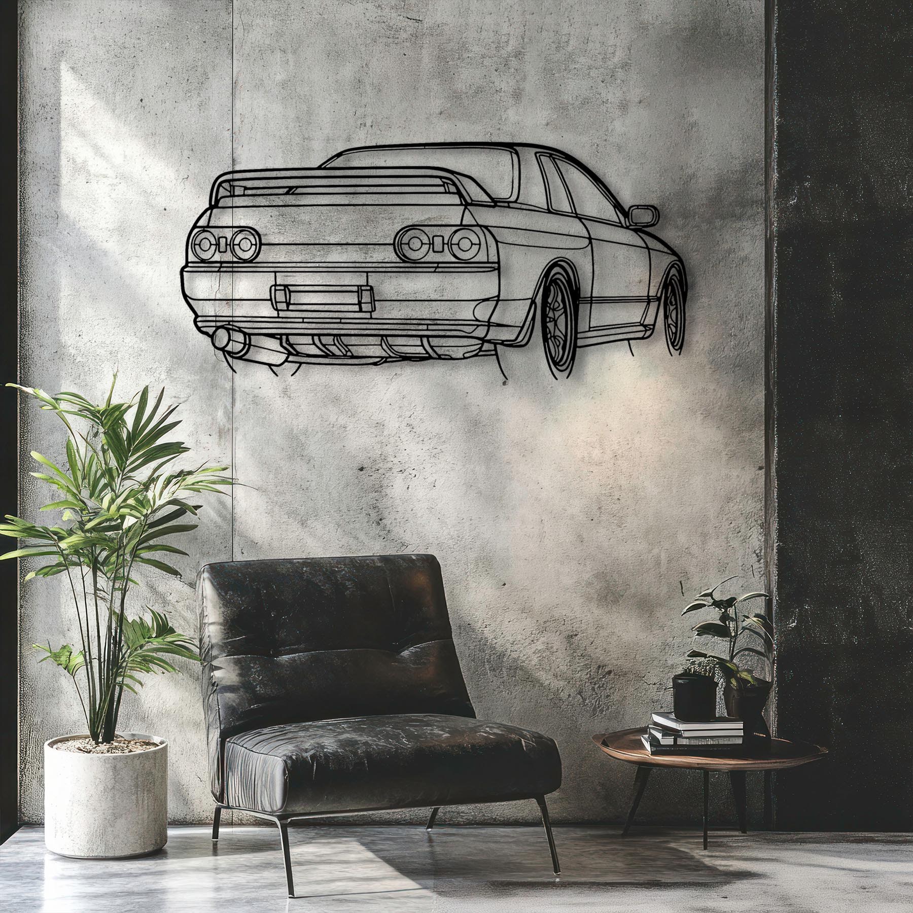 R32 GTR Nismo Angle Silhouette Metal Wall Art