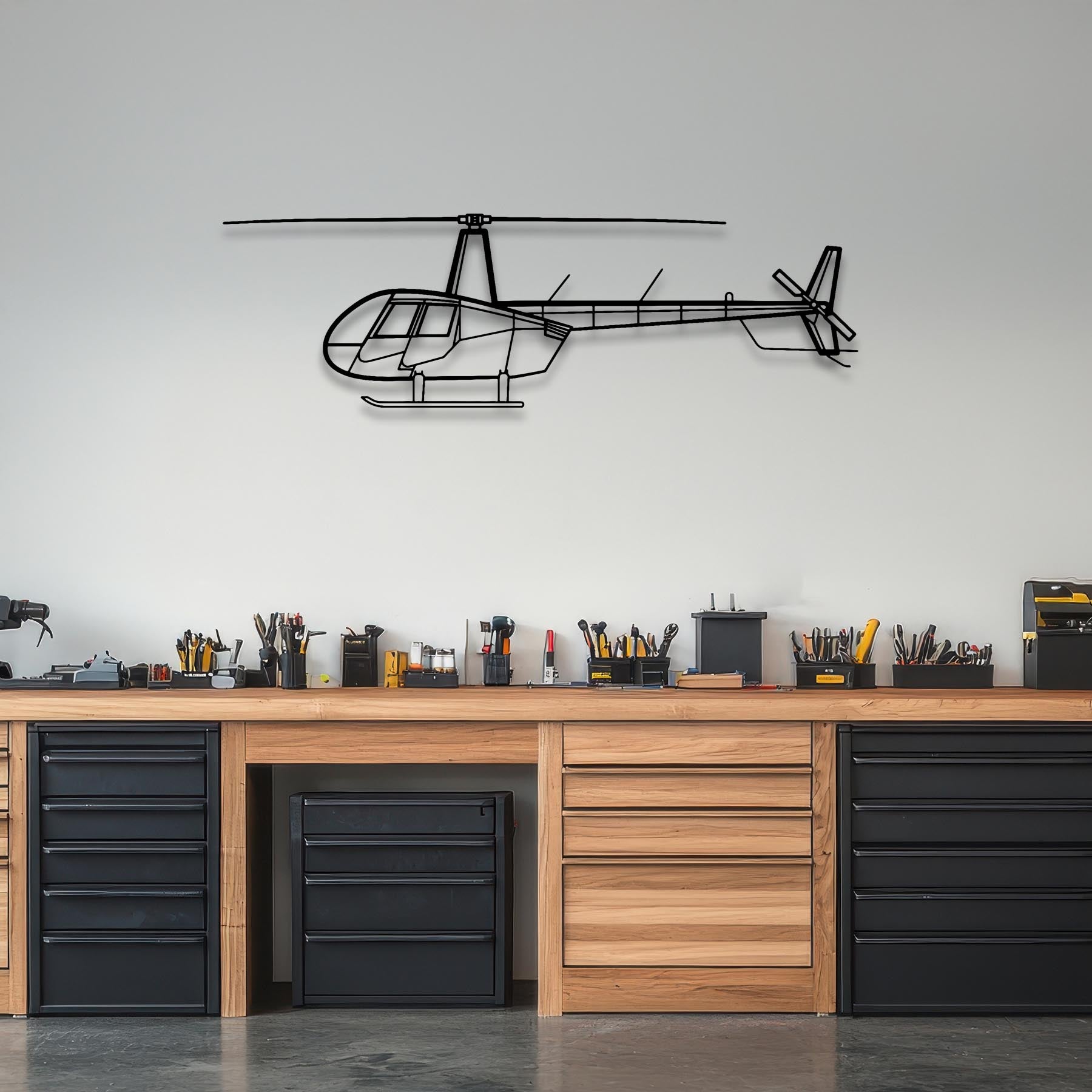 R44 Raven II Metal Aircraft Wall Art - NCP0120