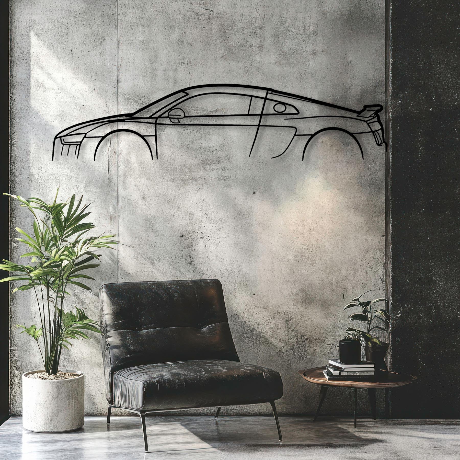 R8 Mk2 Classic Silhouette Metal Wall Art