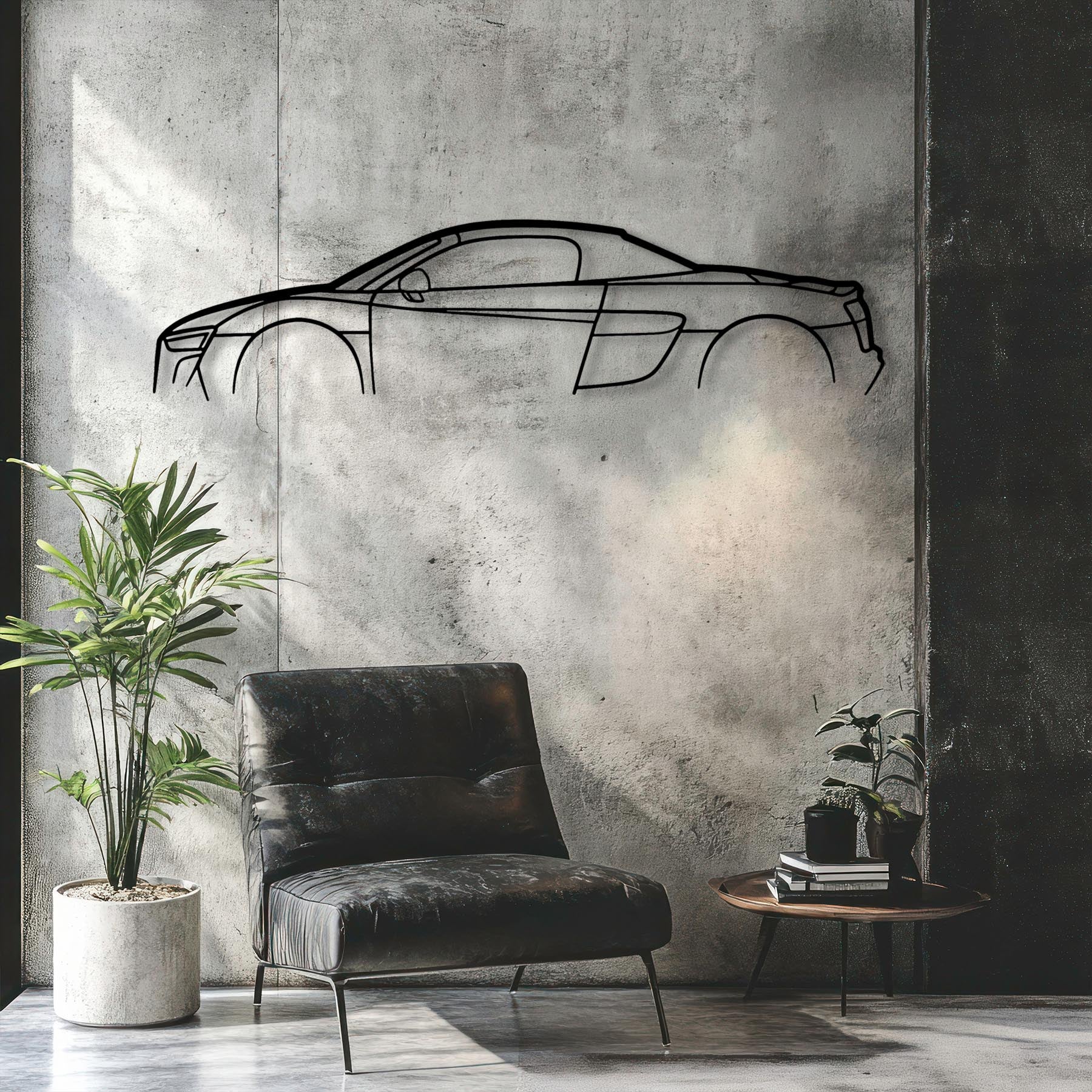 R8 Spyder Mk2 Classic Silhouette Metal Wall Art