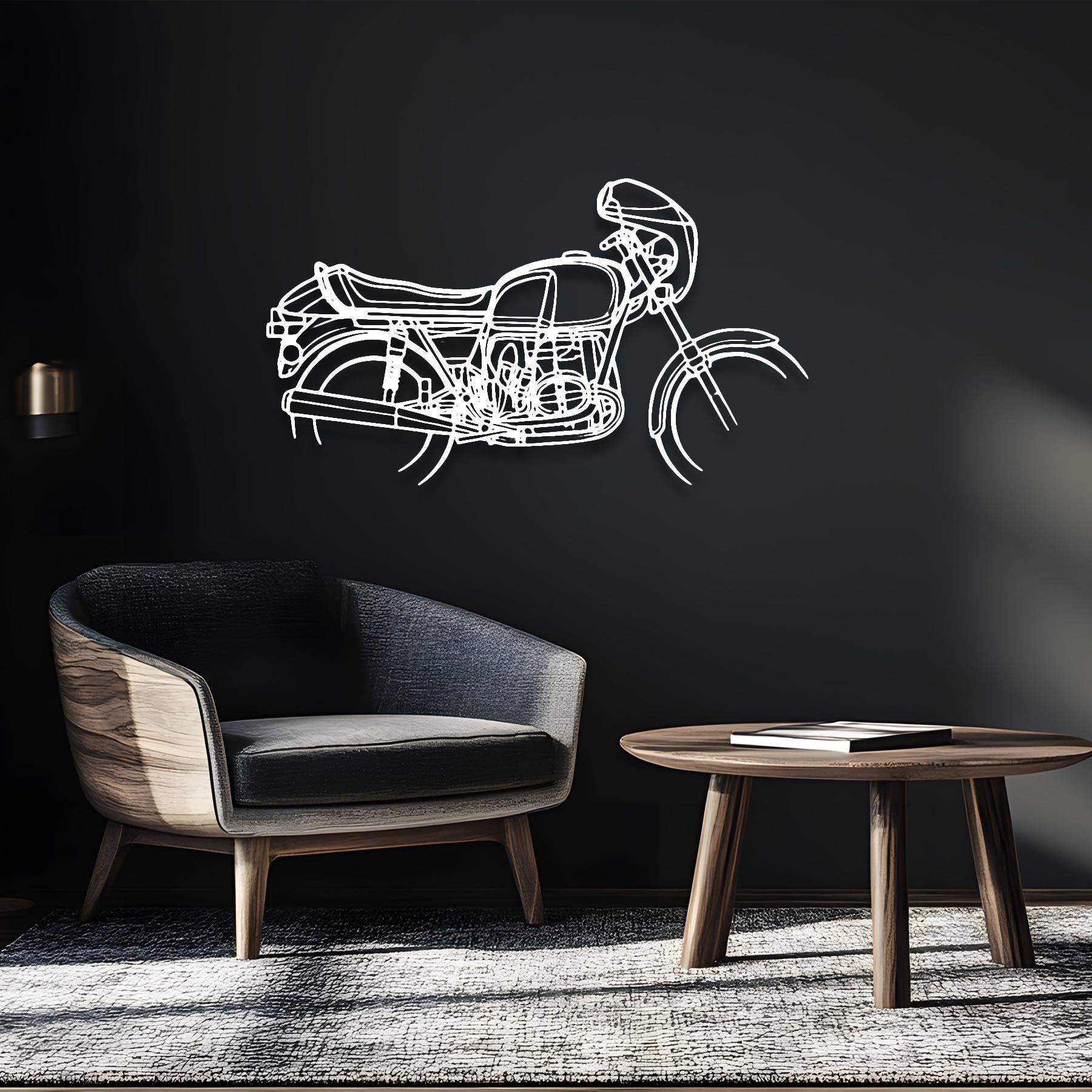 R90S 1974 Silhouette Metal Wall Art