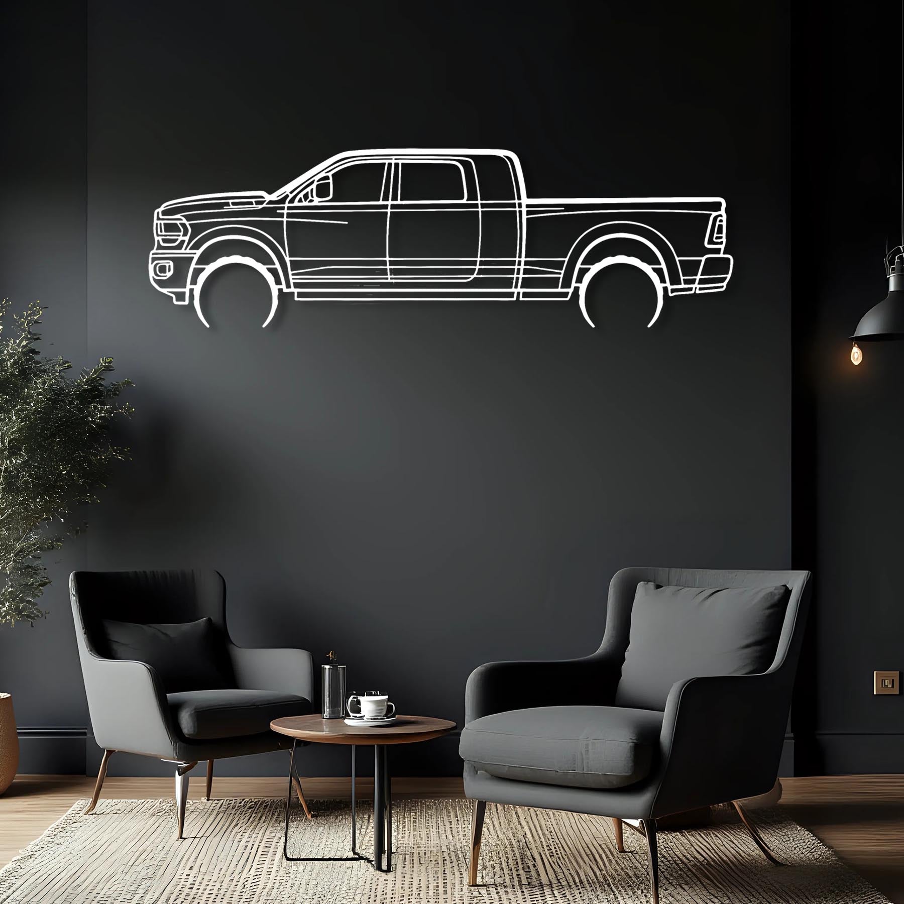 RAM 2500 Mega Detailed Silhouette Metal Wall Art