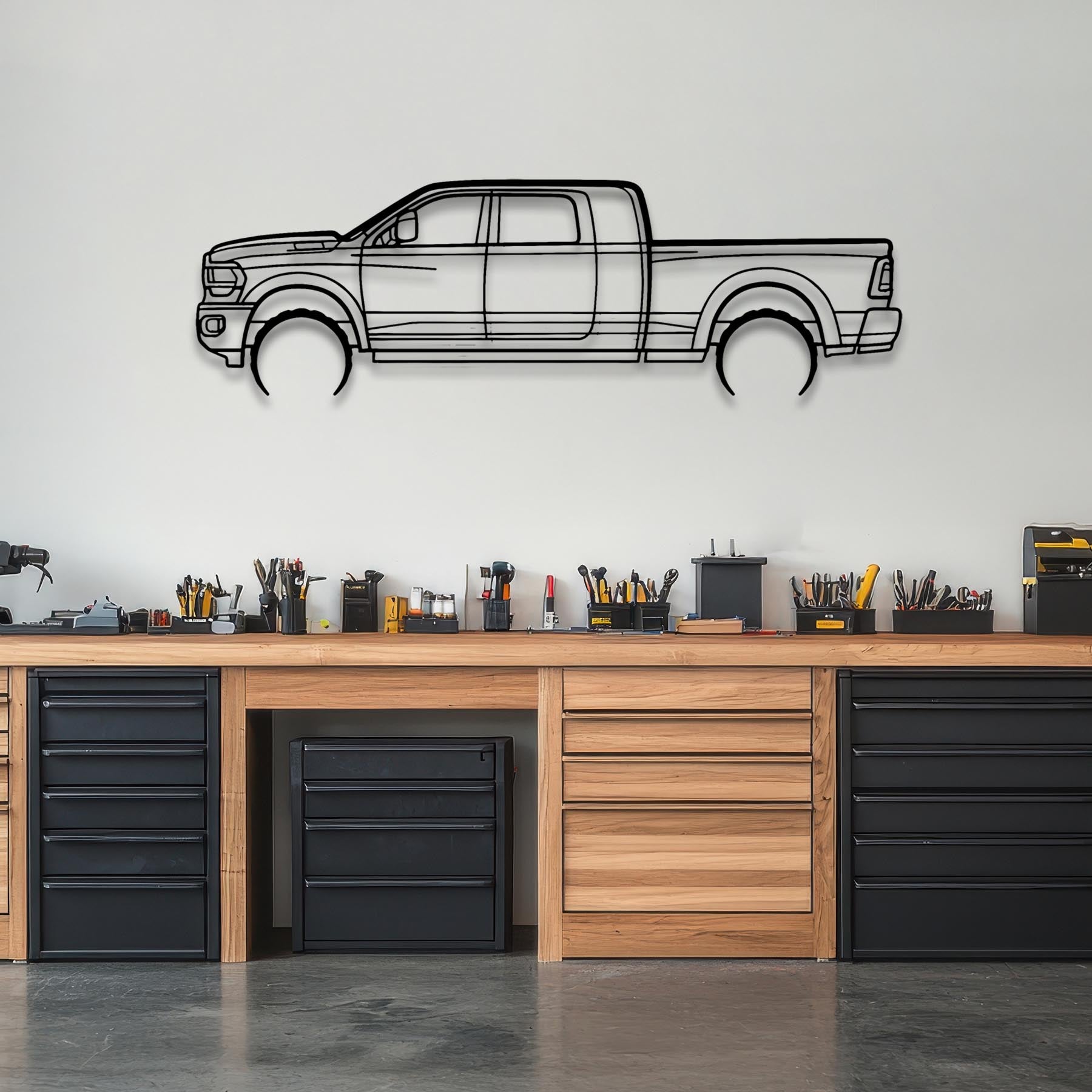 RAM 2500 Mega Detailed Silhouette Metal Wall Art