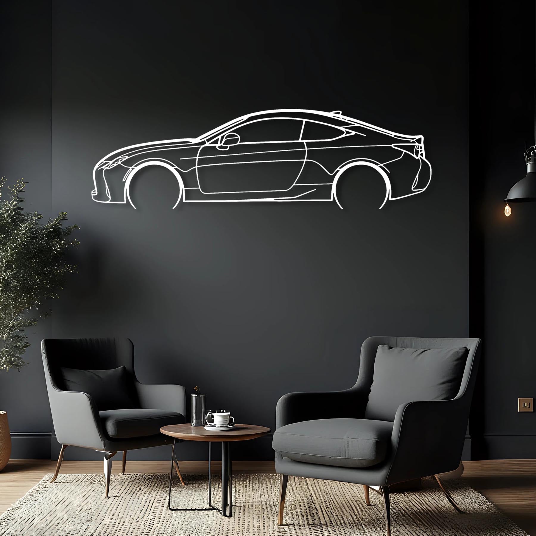 RC 350 F-Sport Detailed Silhouette Metal Wall Art