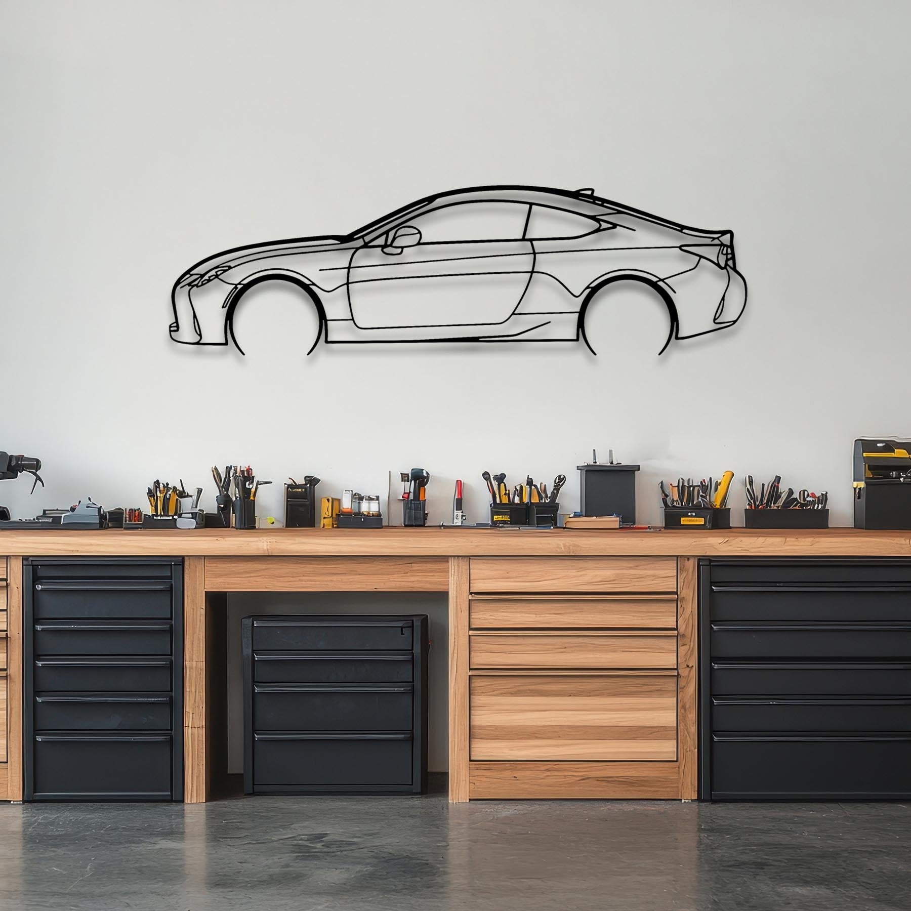 RC 350 F-Sport Detailed Silhouette Metal Wall Art