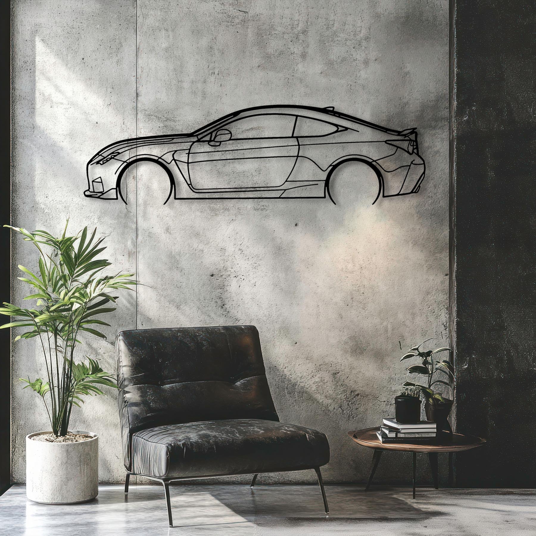 RC F Detailed Silhouette Metal Wall Art