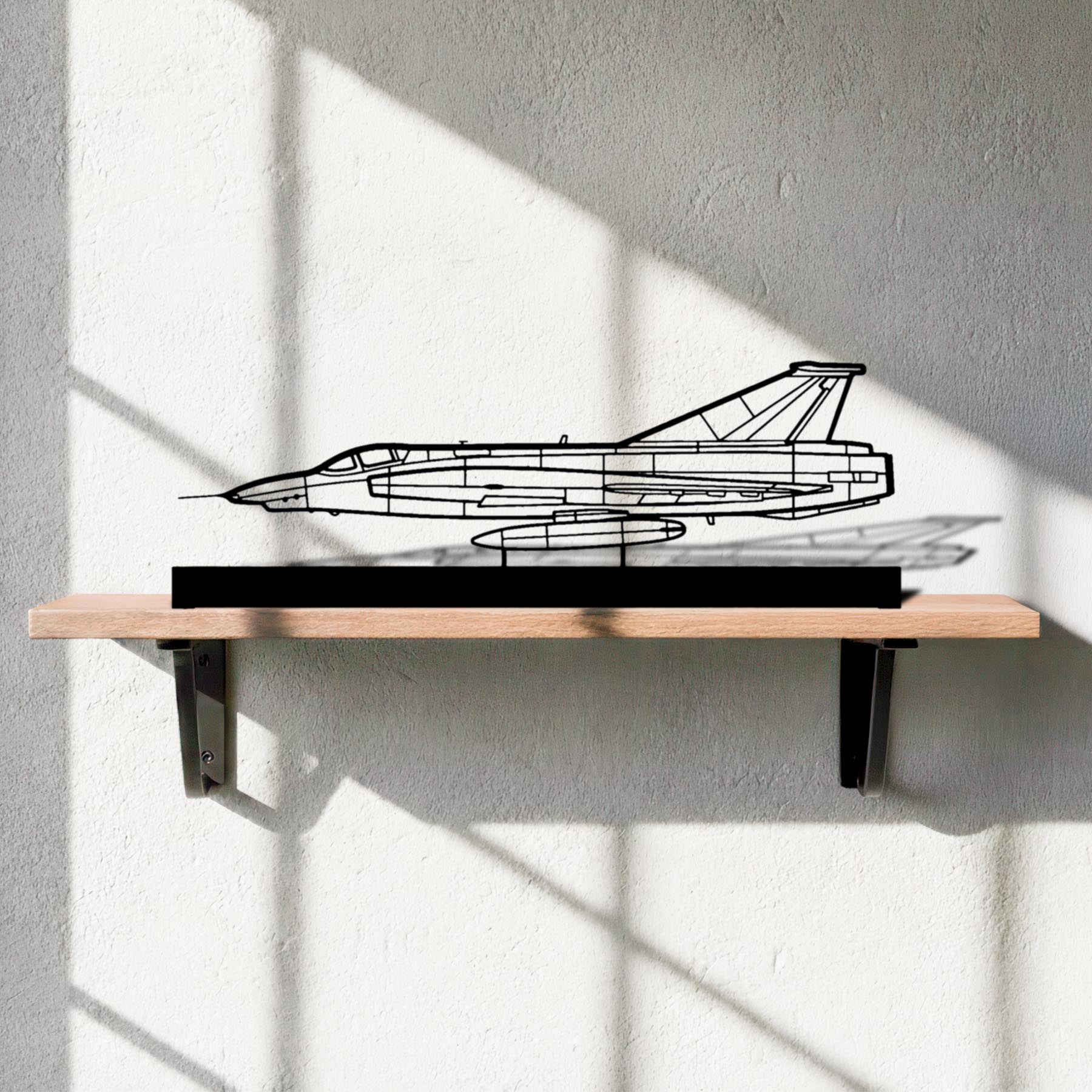 RF-35 Draken Silhouette Metal Art Stand