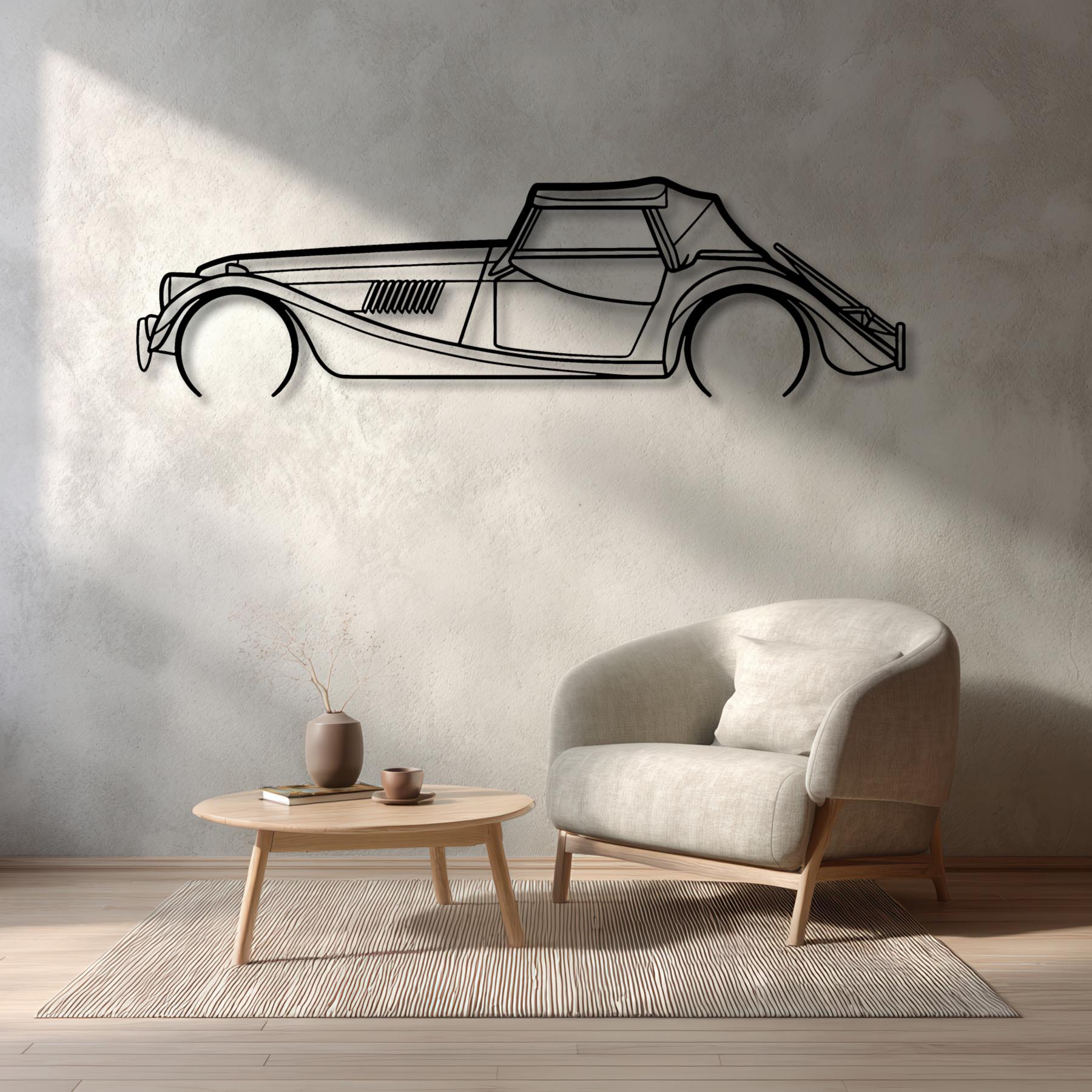 ROADSTER 2015 Detailed Silhouette Metal Wall Art