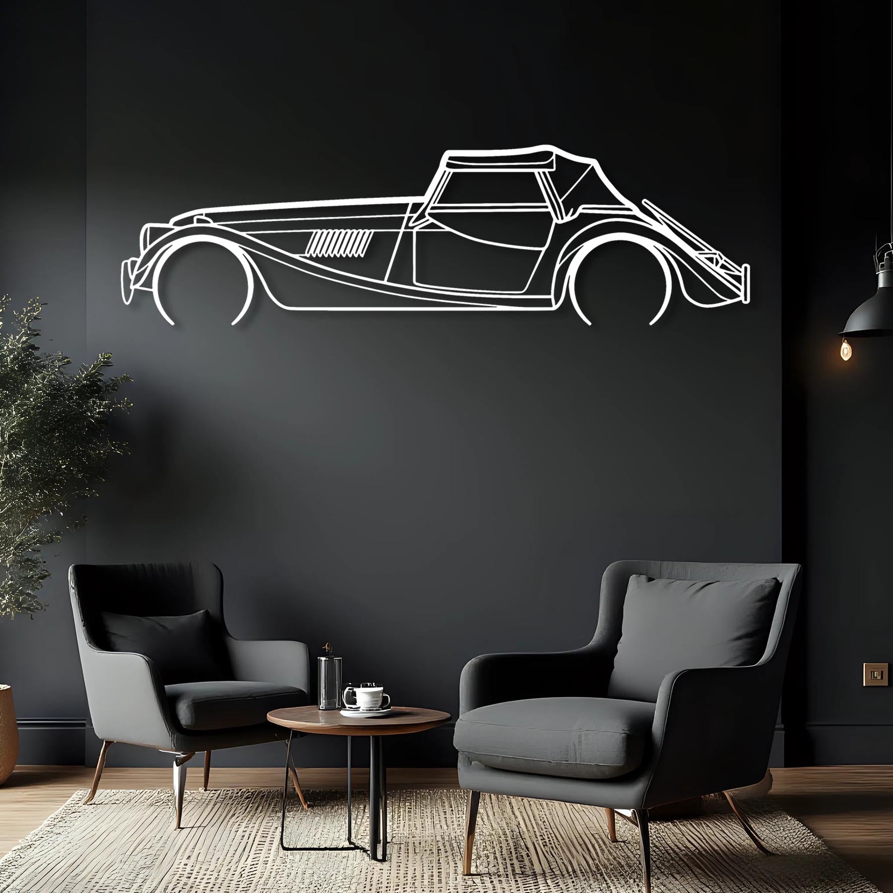 ROADSTER 2015 Detailed Silhouette Metal Wall Art