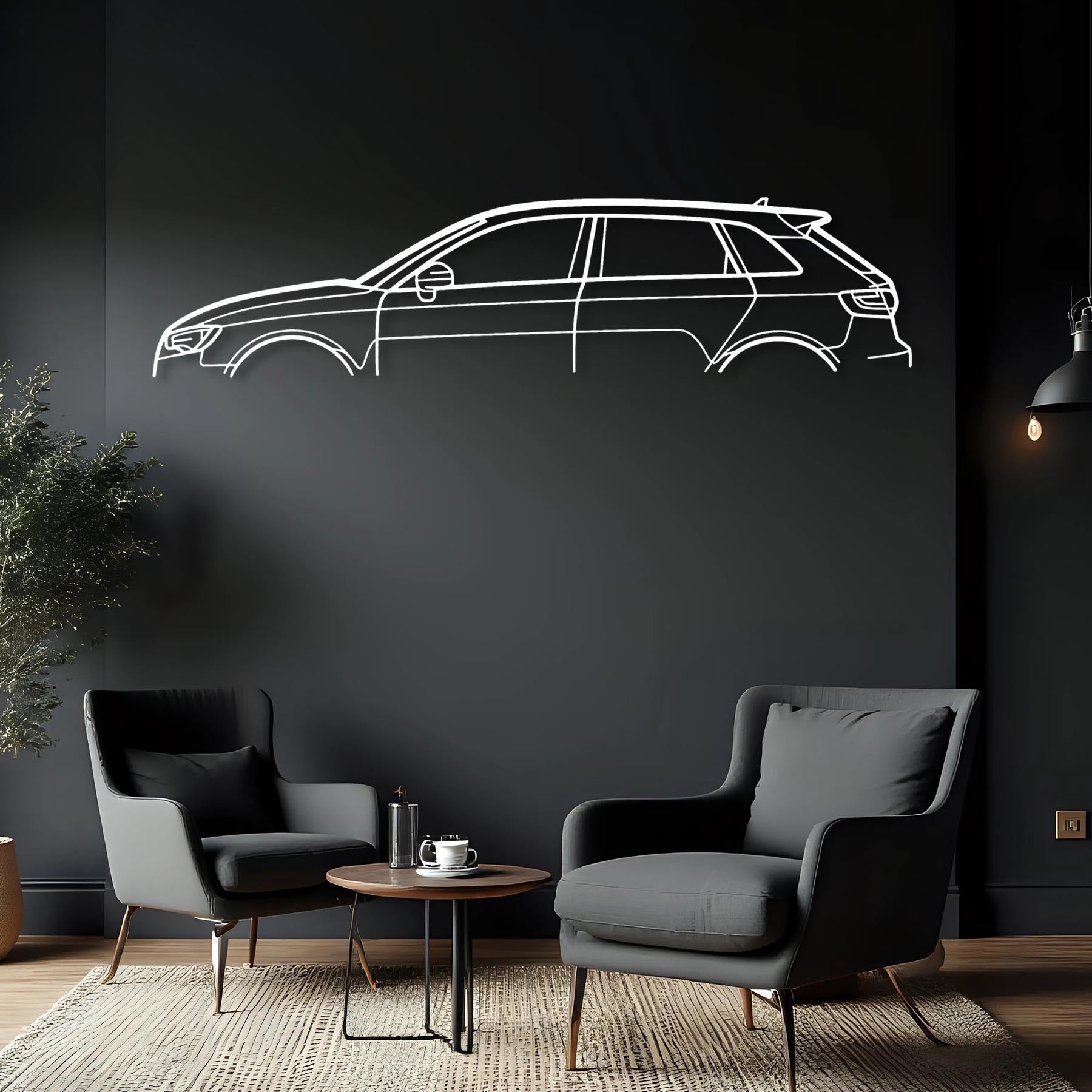 RS3 8V 2015 Classic Silhouette Metal Wall Art
