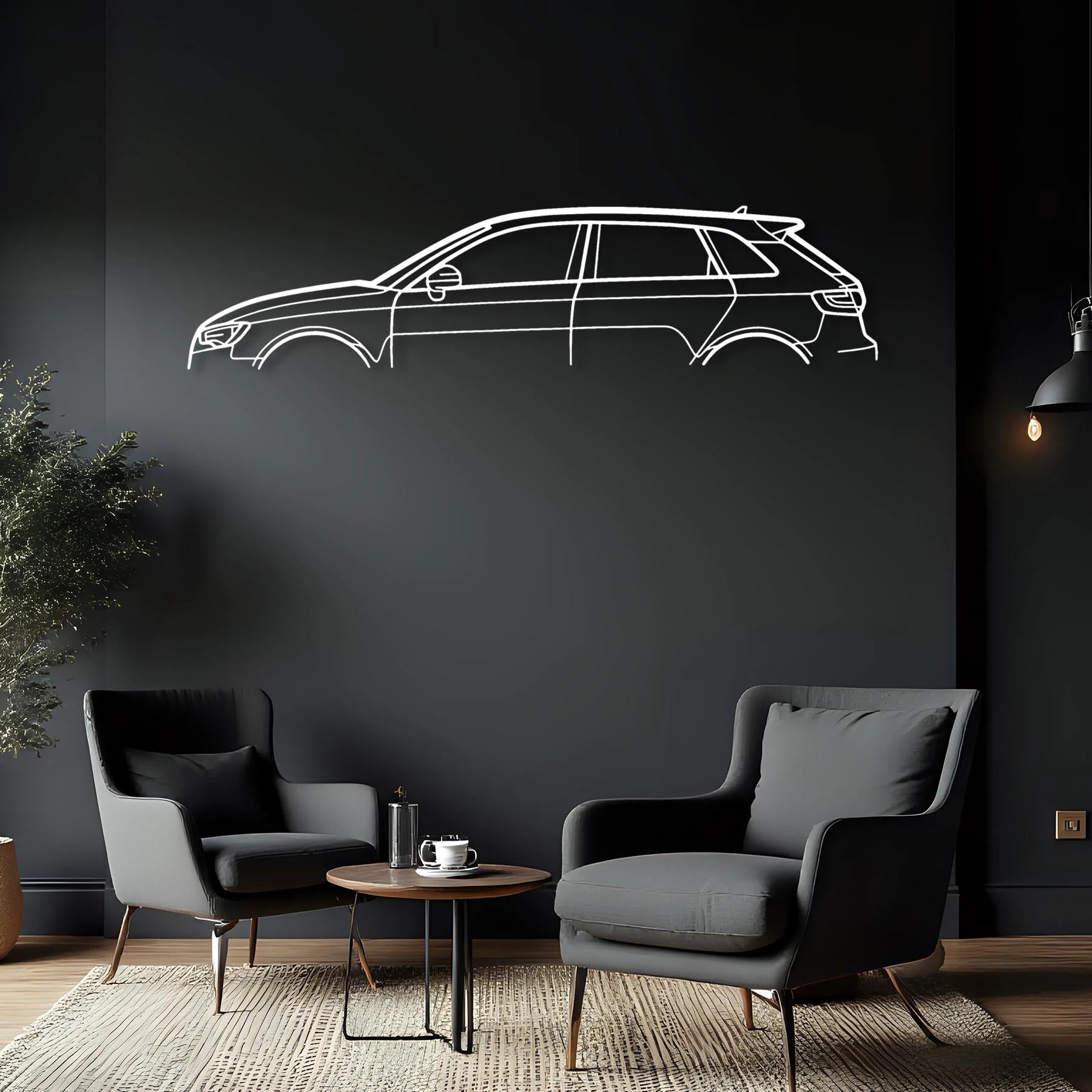 RS3 Sportback 2014 Classic Silhouette Metal Wall Art