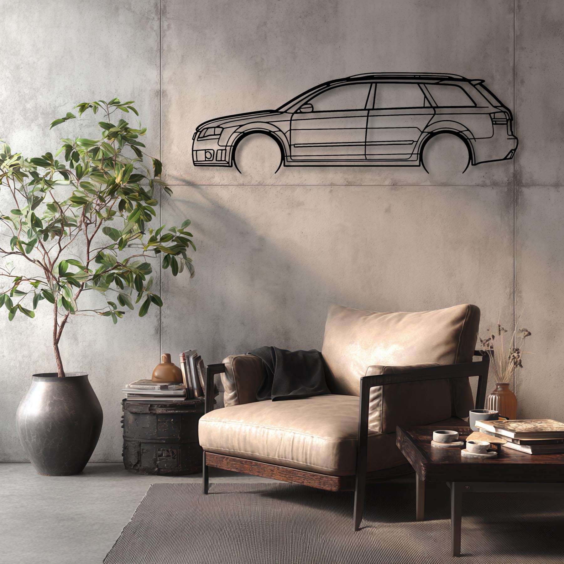 RS4 Avant 2006 Detailed Silhouette Metal Wall Art