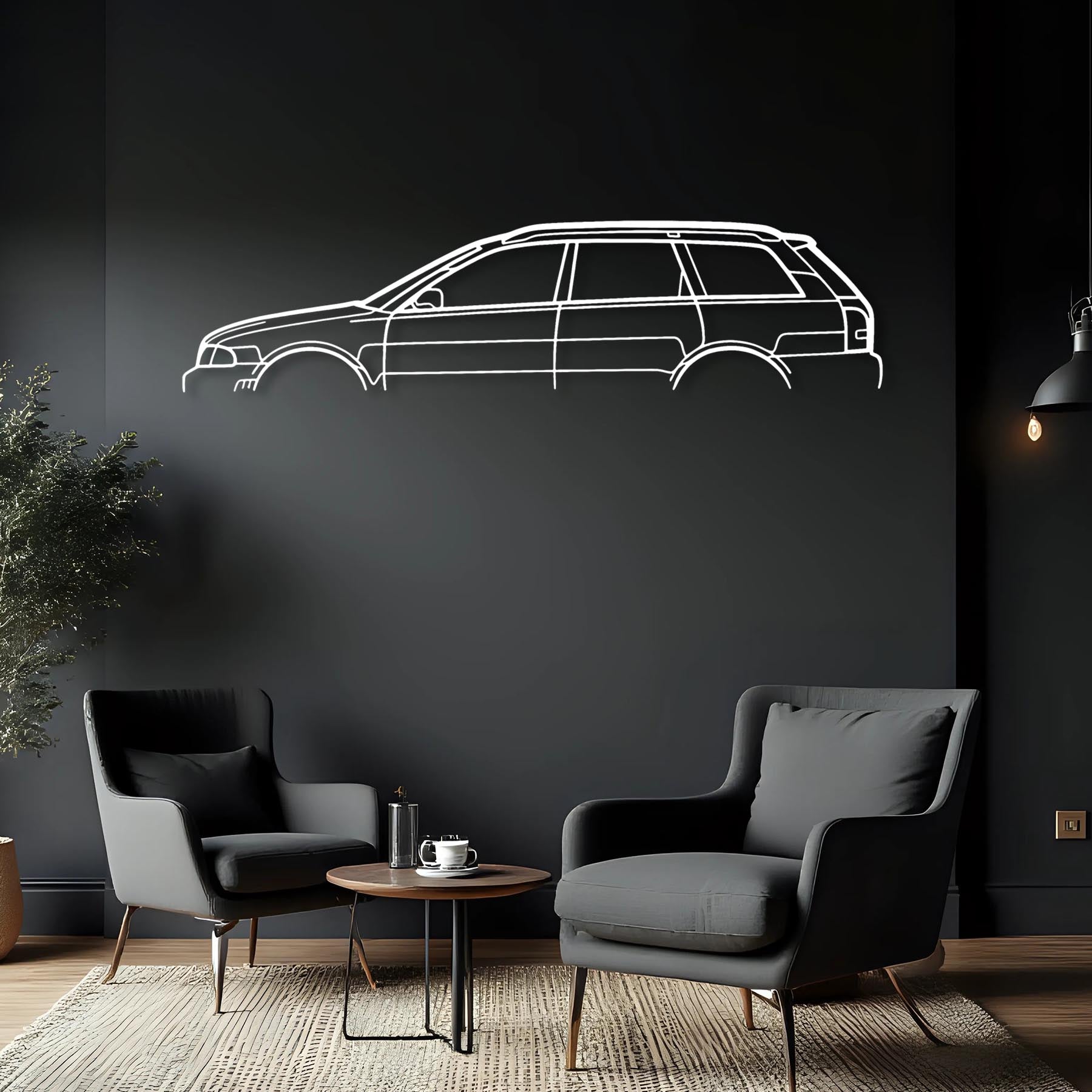 RS4 B5 2001 Classic Silhouette Metal Wall Art