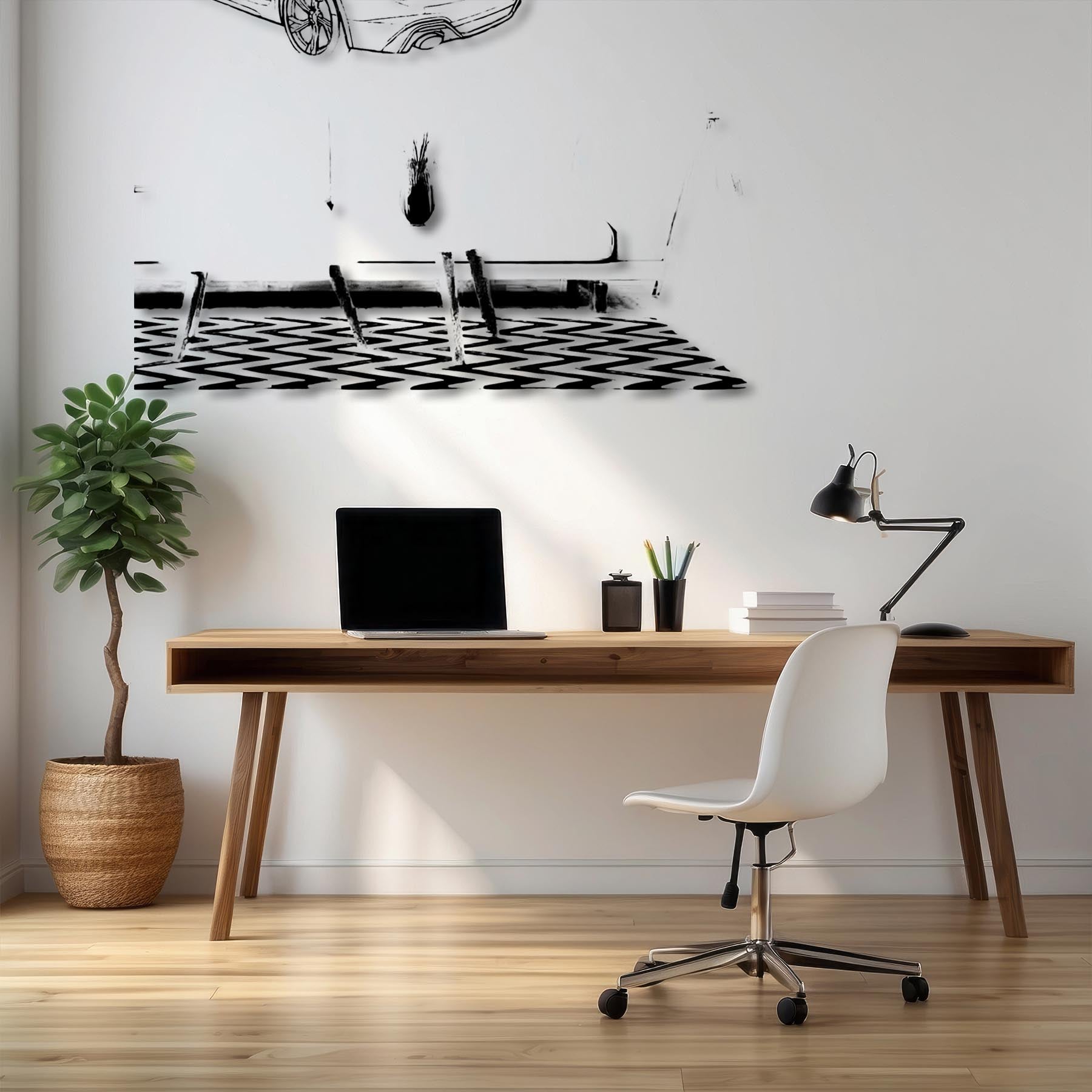 RS5 Sportback 2024 Back Angle Silhouette Metal Wall Art