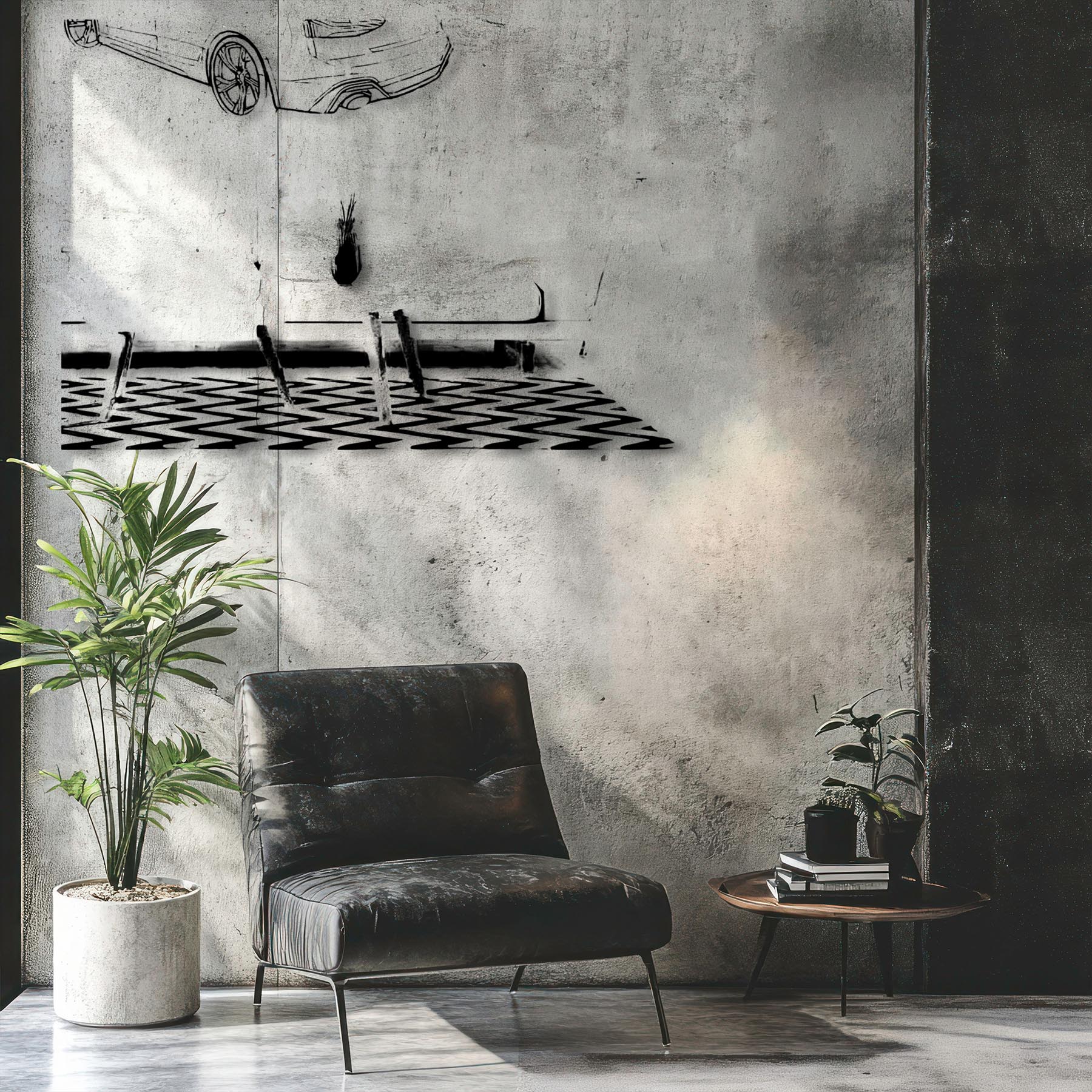 RS5 Sportback 2024 Back Angle Silhouette Metal Wall Art