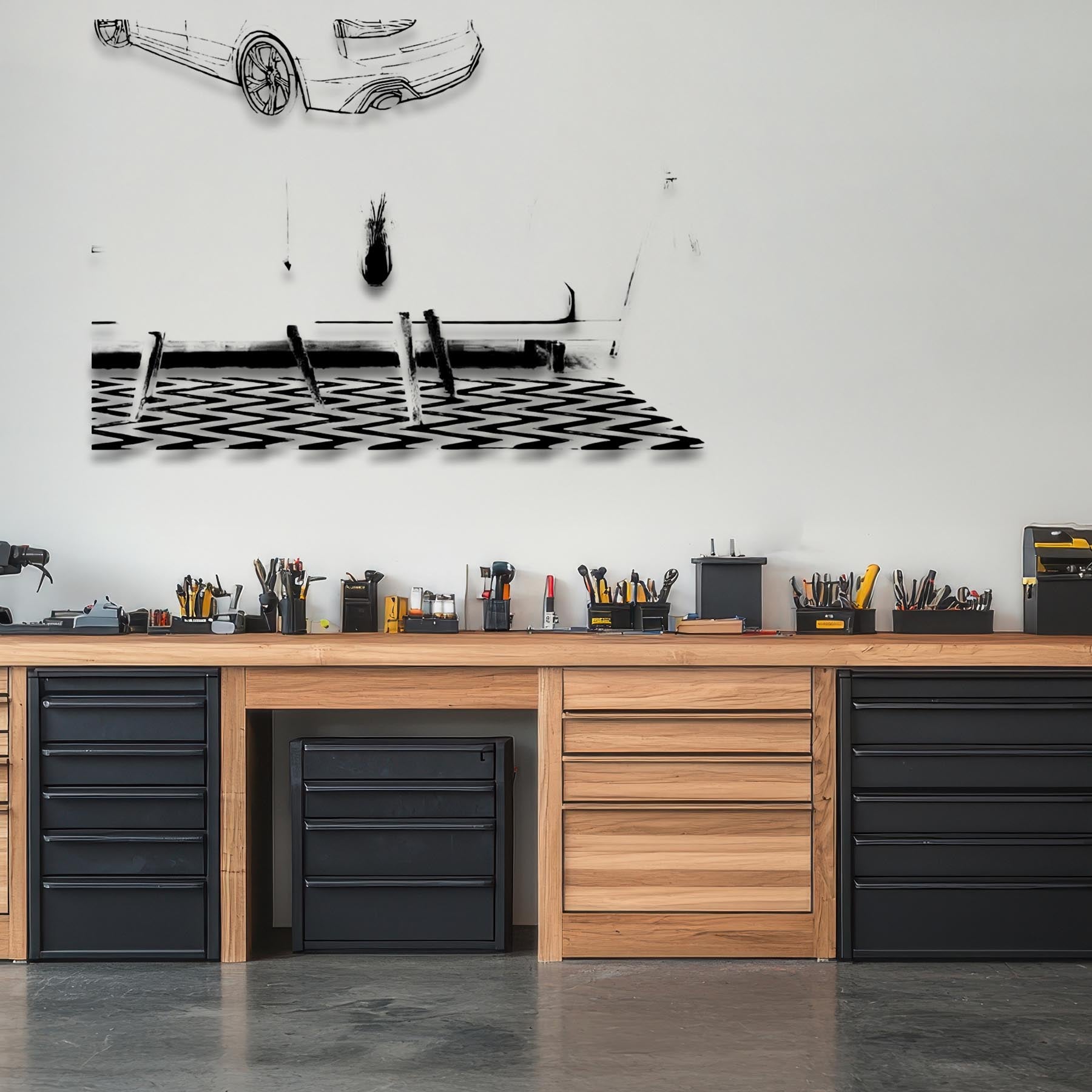 RS5 Sportback 2024 Back Angle Silhouette Metal Wall Art