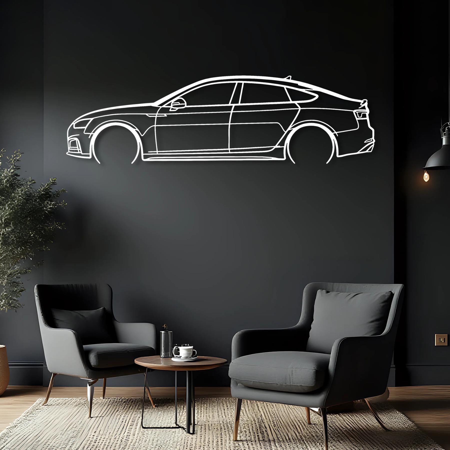 RS5 Sportback Mk2 Detailed Silhouette Metal Wall Art