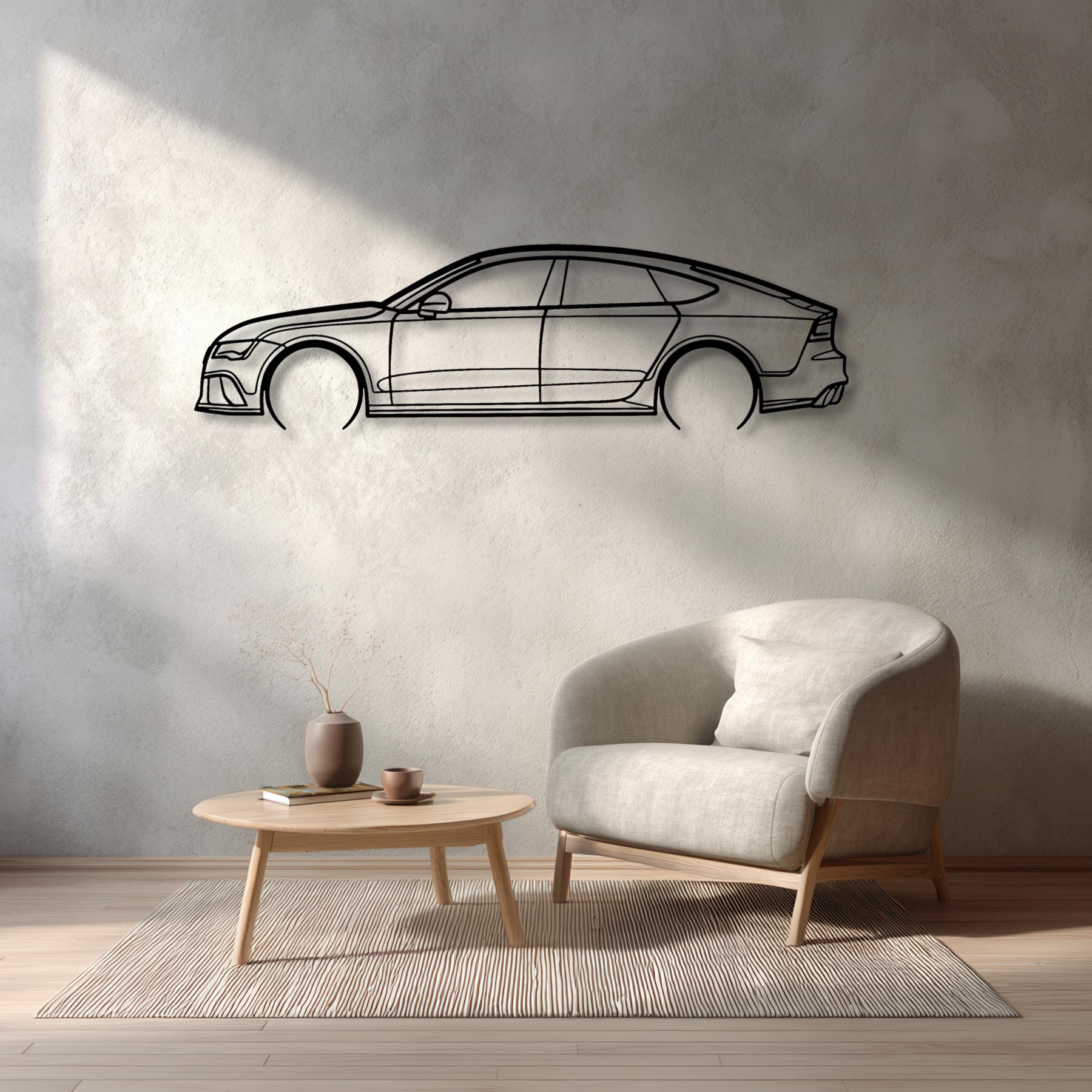 RS7 Mk1 Detailed Silhouette Metal Wall Art