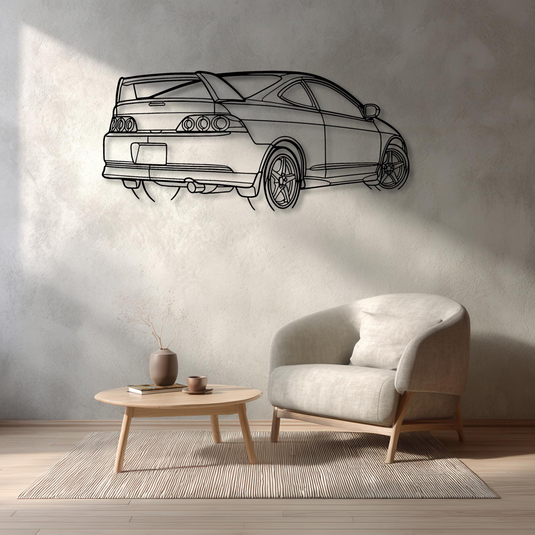 RSX Type S Angle Silhouette Metal Wall Art