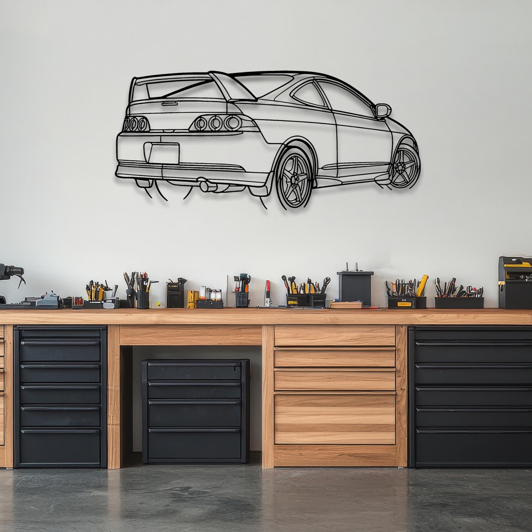 RSX Type S Angle Silhouette Metal Wall Art
